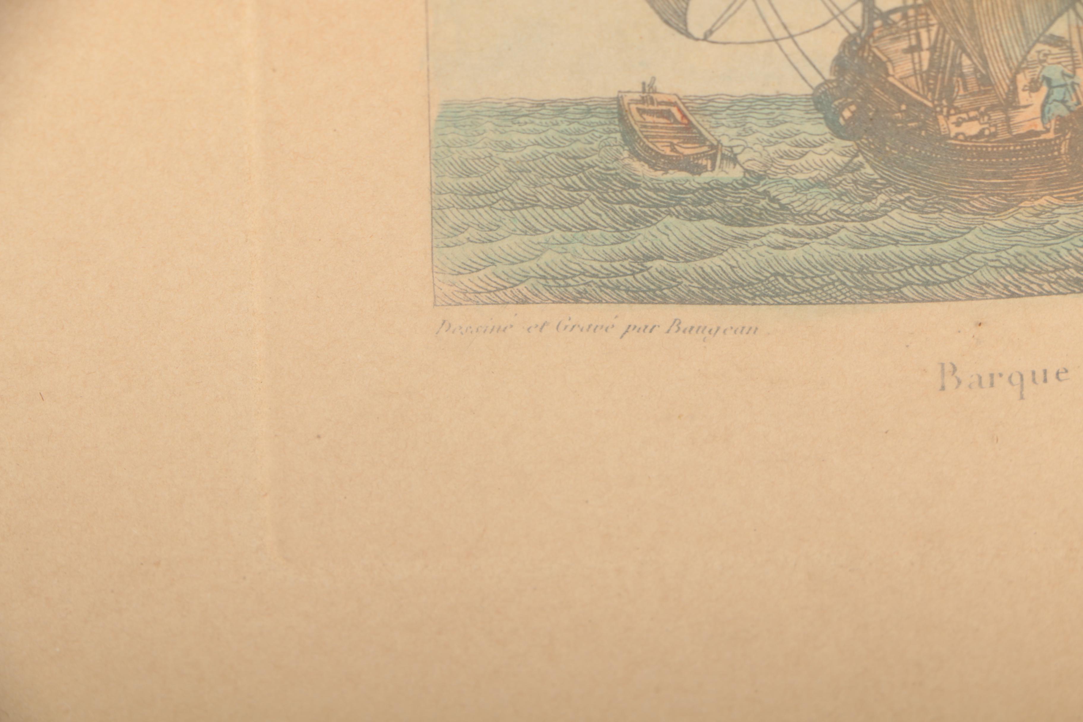 Baugean Etchings of Ships at Sea