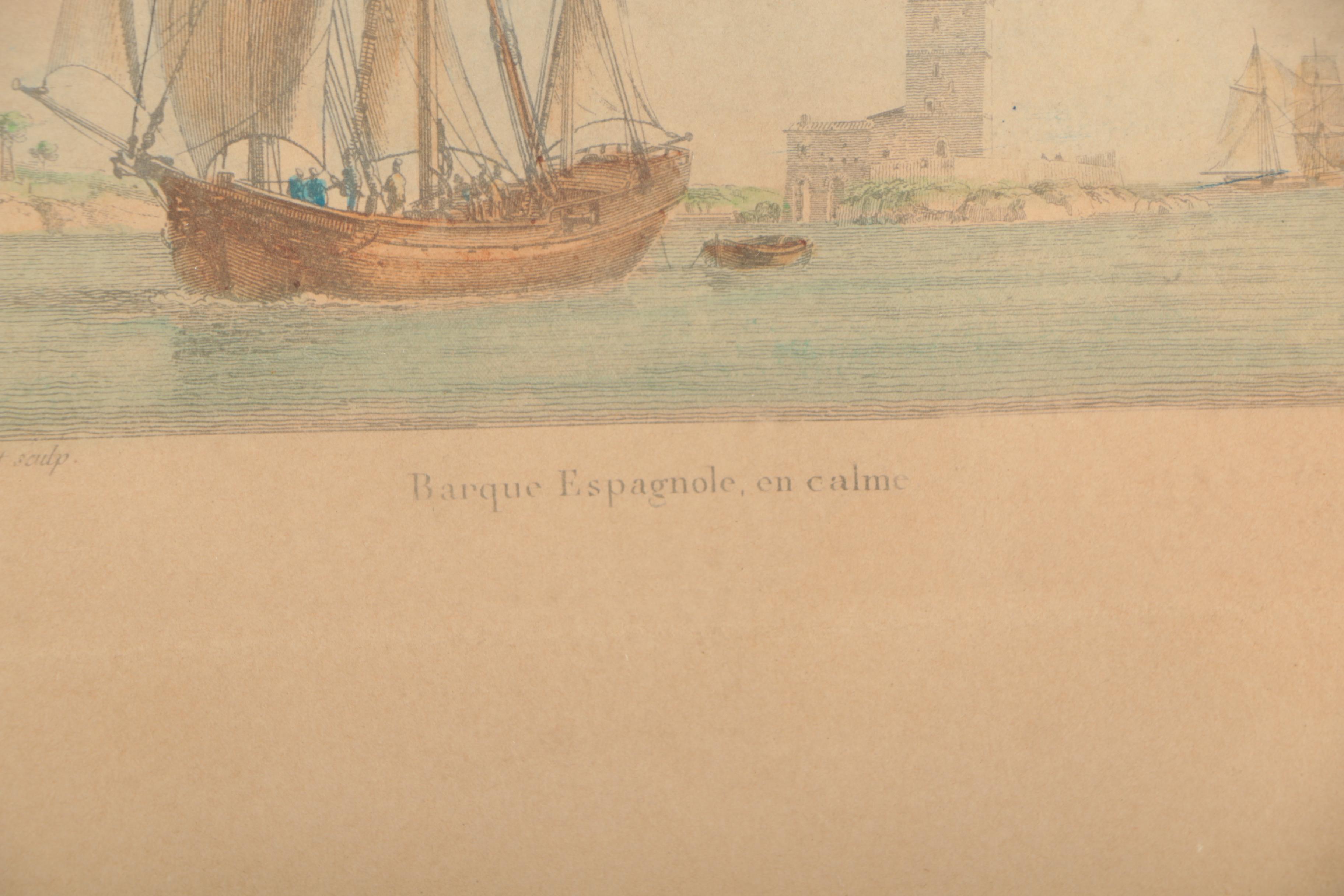 Baugean Etchings of Ships at Sea
