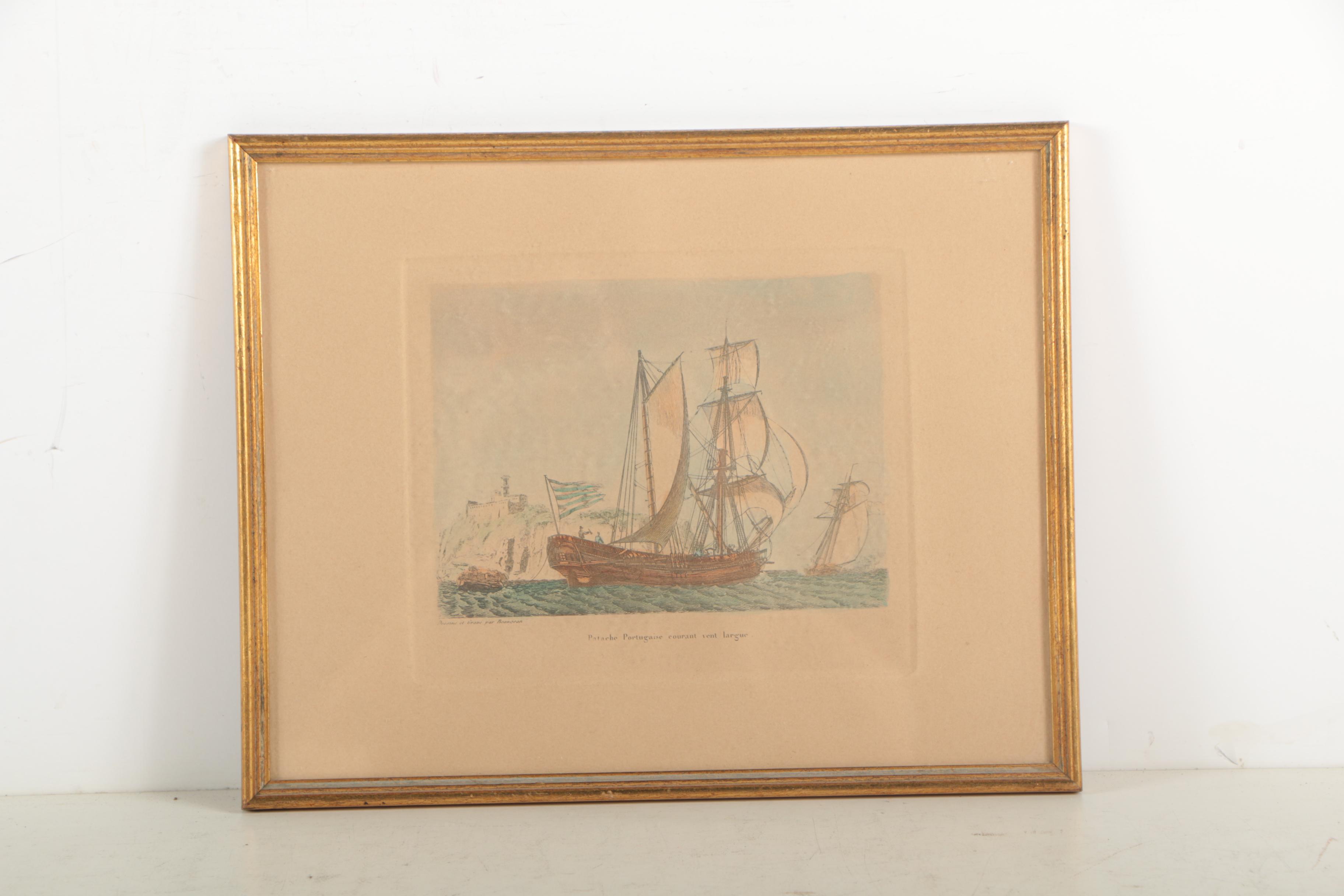 Baugean Etchings of Ships at Sea