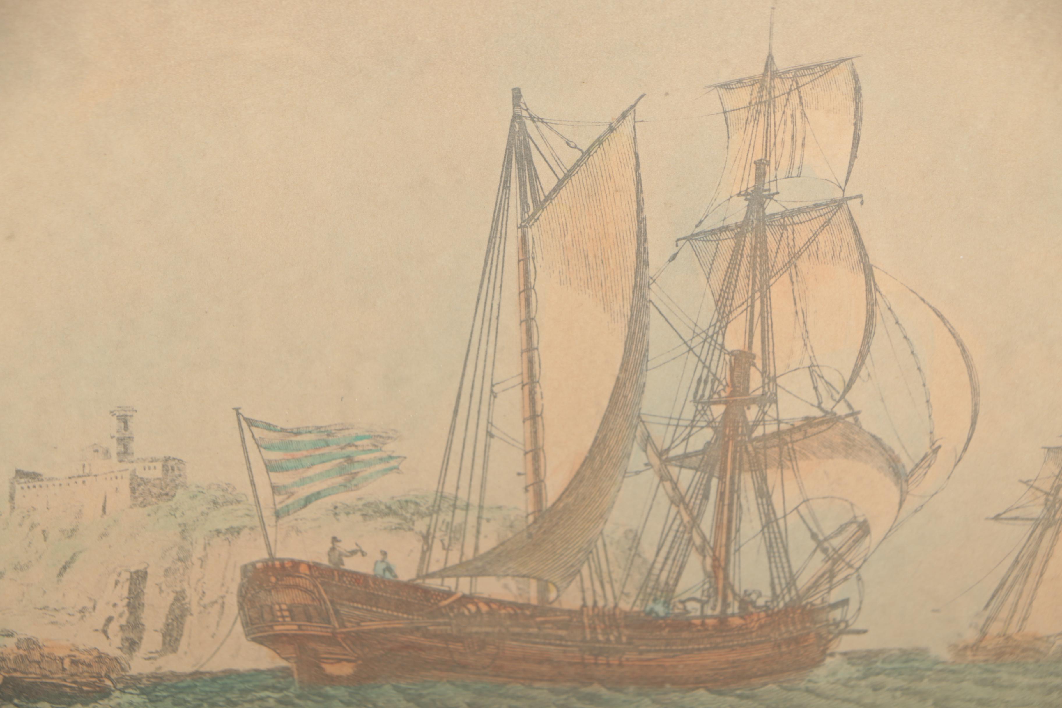 Baugean Etchings of Ships at Sea