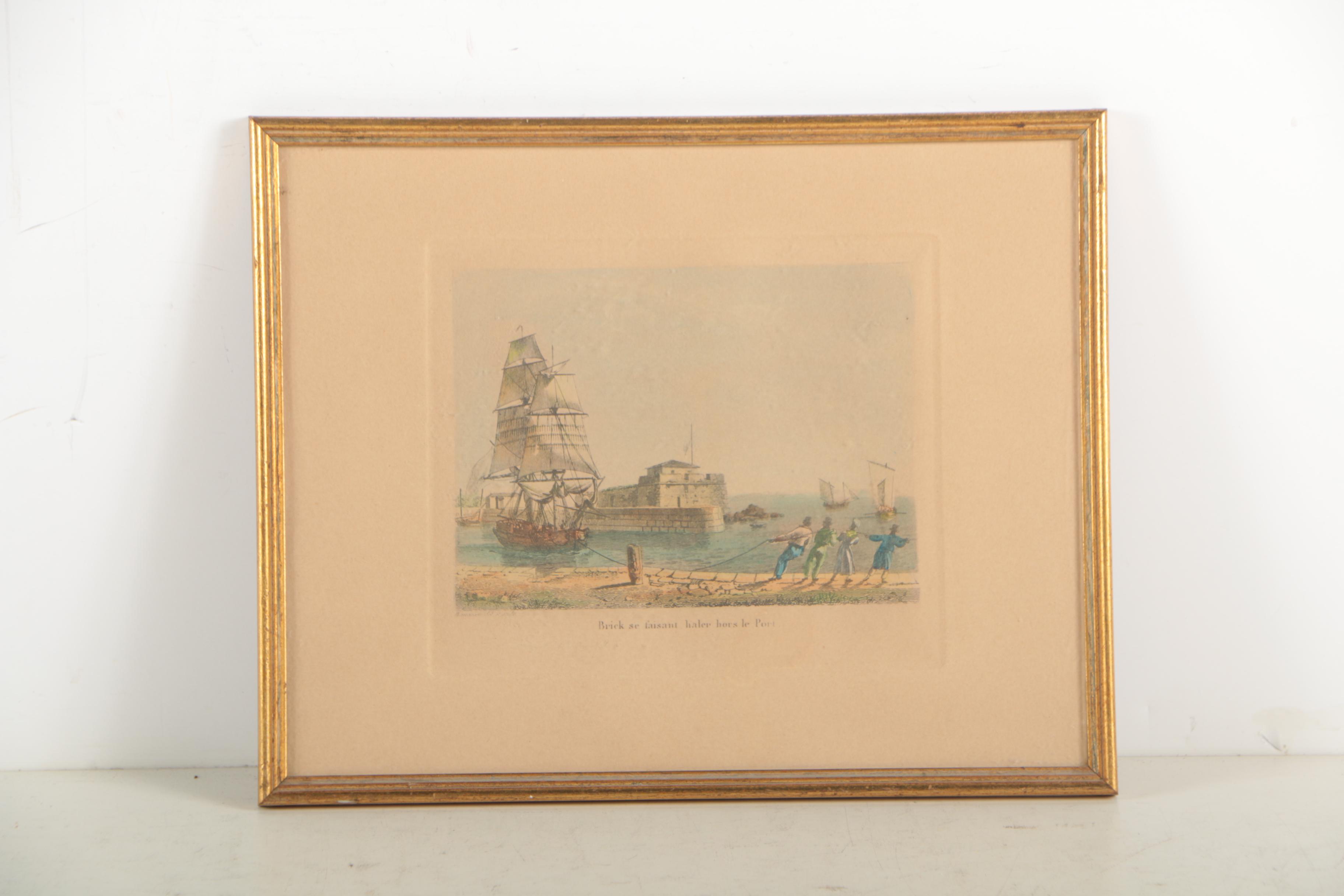 Baugean Etchings of Ships at Sea
