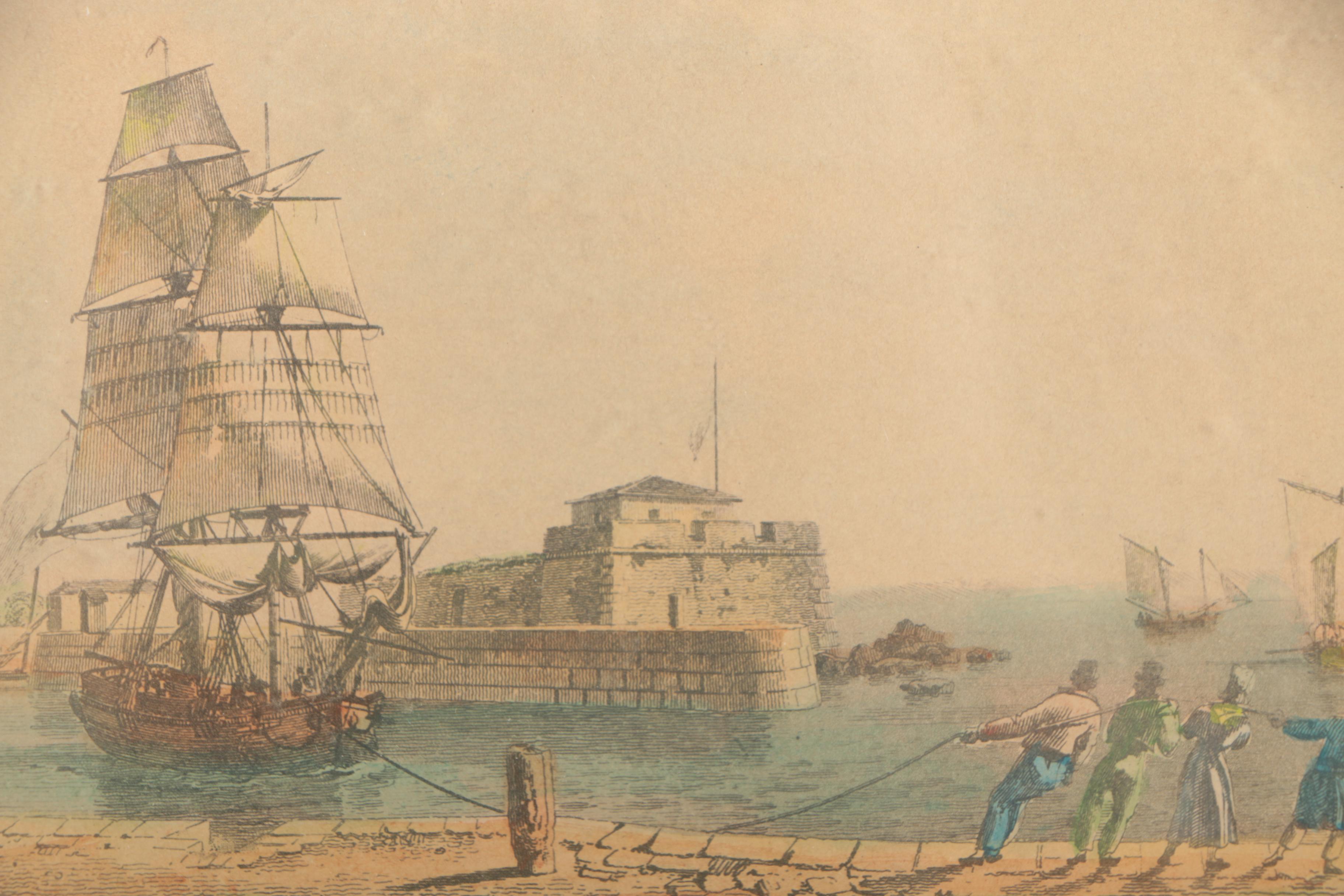 Baugean Etchings of Ships at Sea