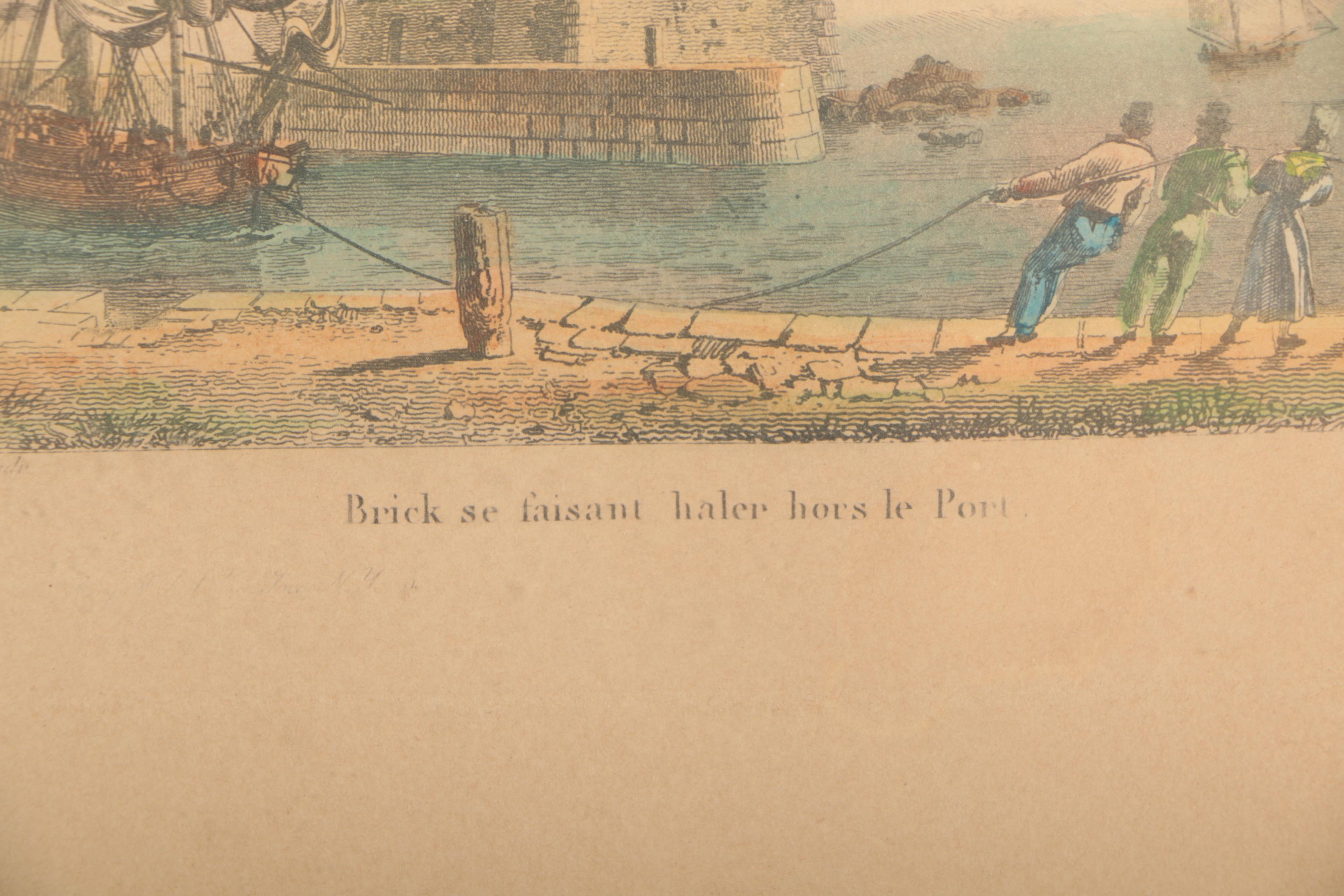 Baugean Etchings of Ships at Sea