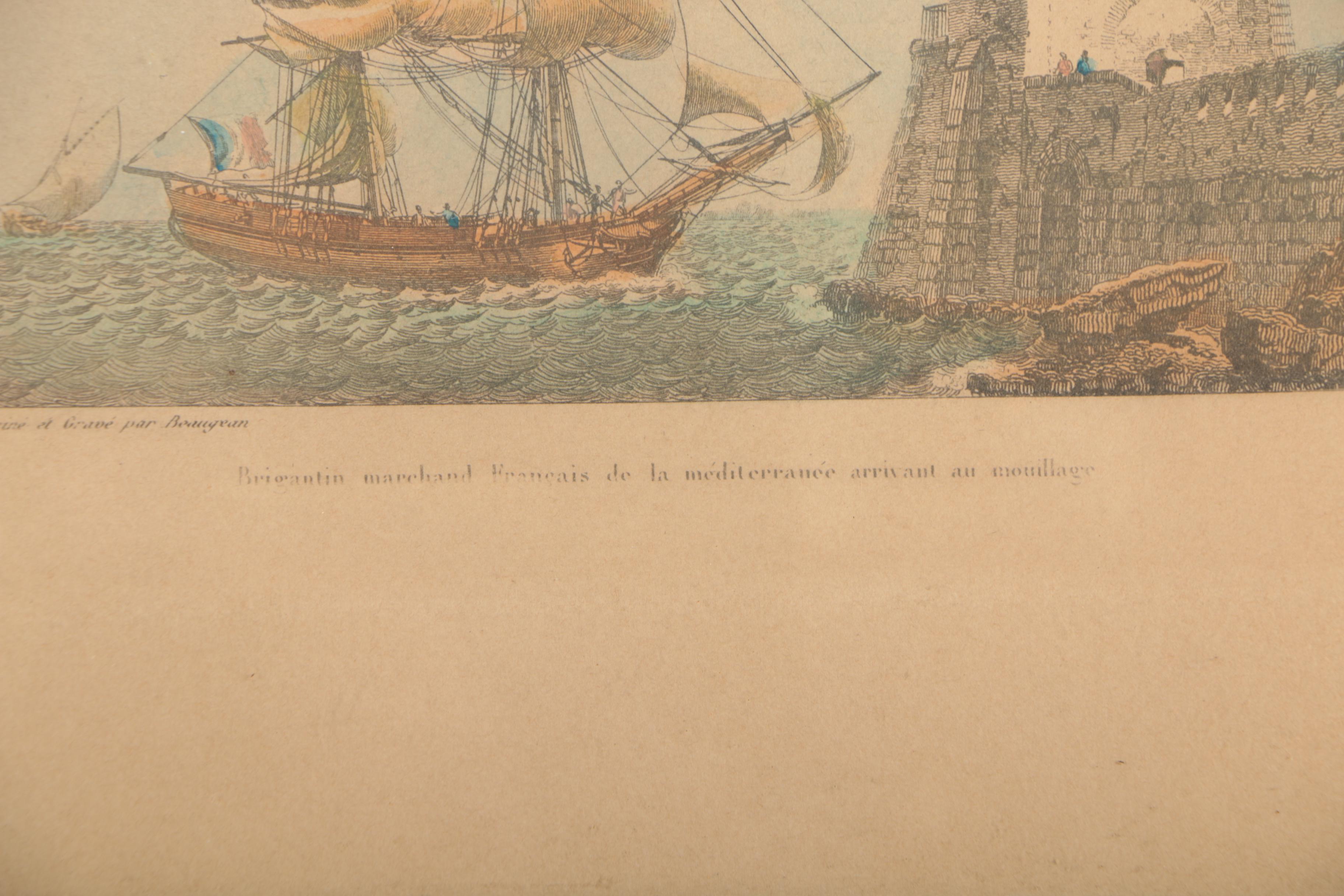 Baugean Etchings of Ships at Sea