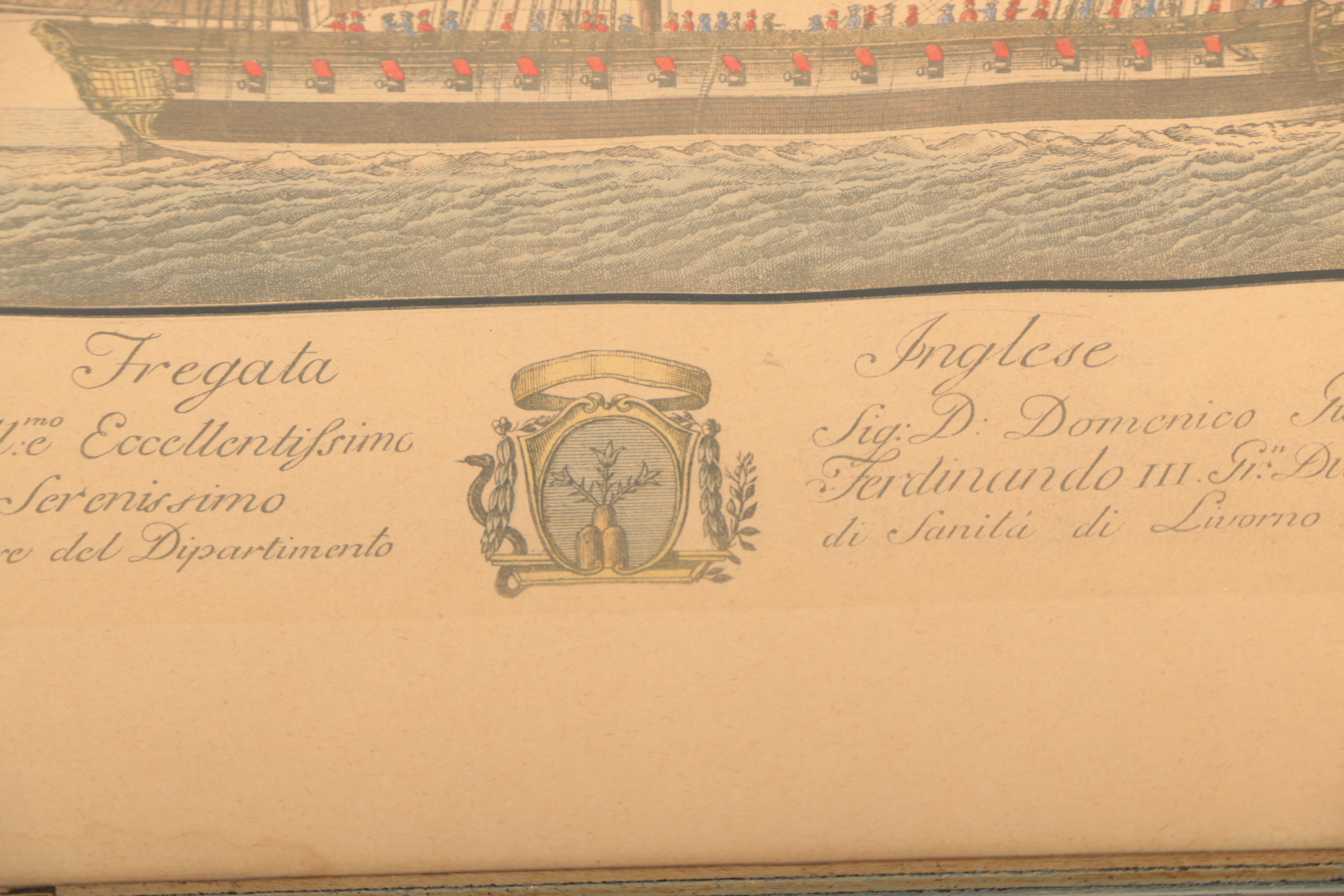Hand-Colored Rotogravures of Ships