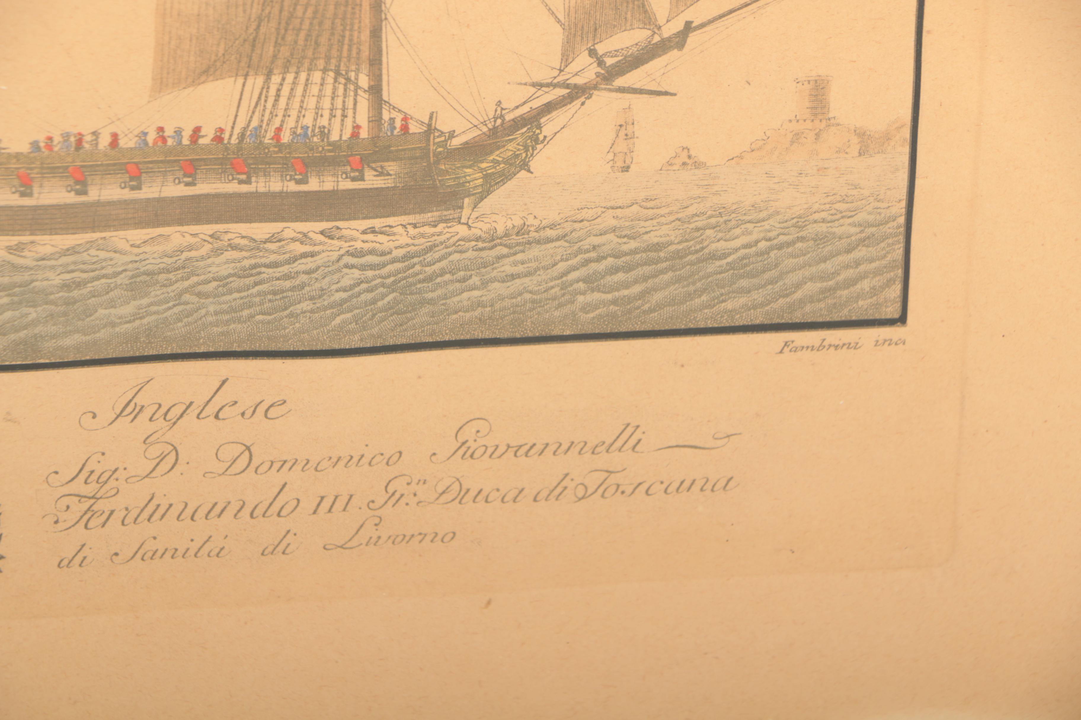 Hand-Colored Rotogravures of Ships