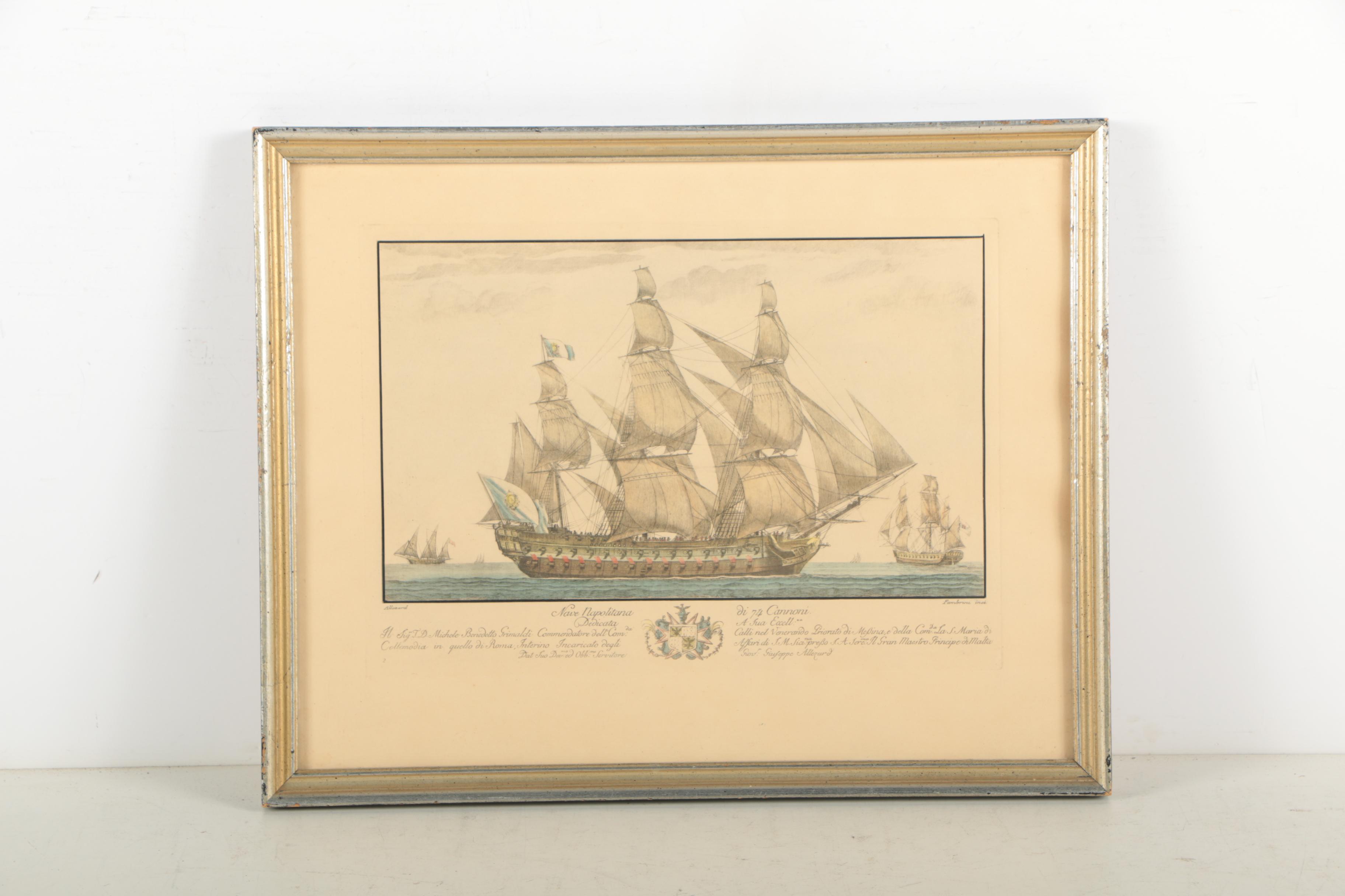 Hand-Colored Rotogravures of Ships