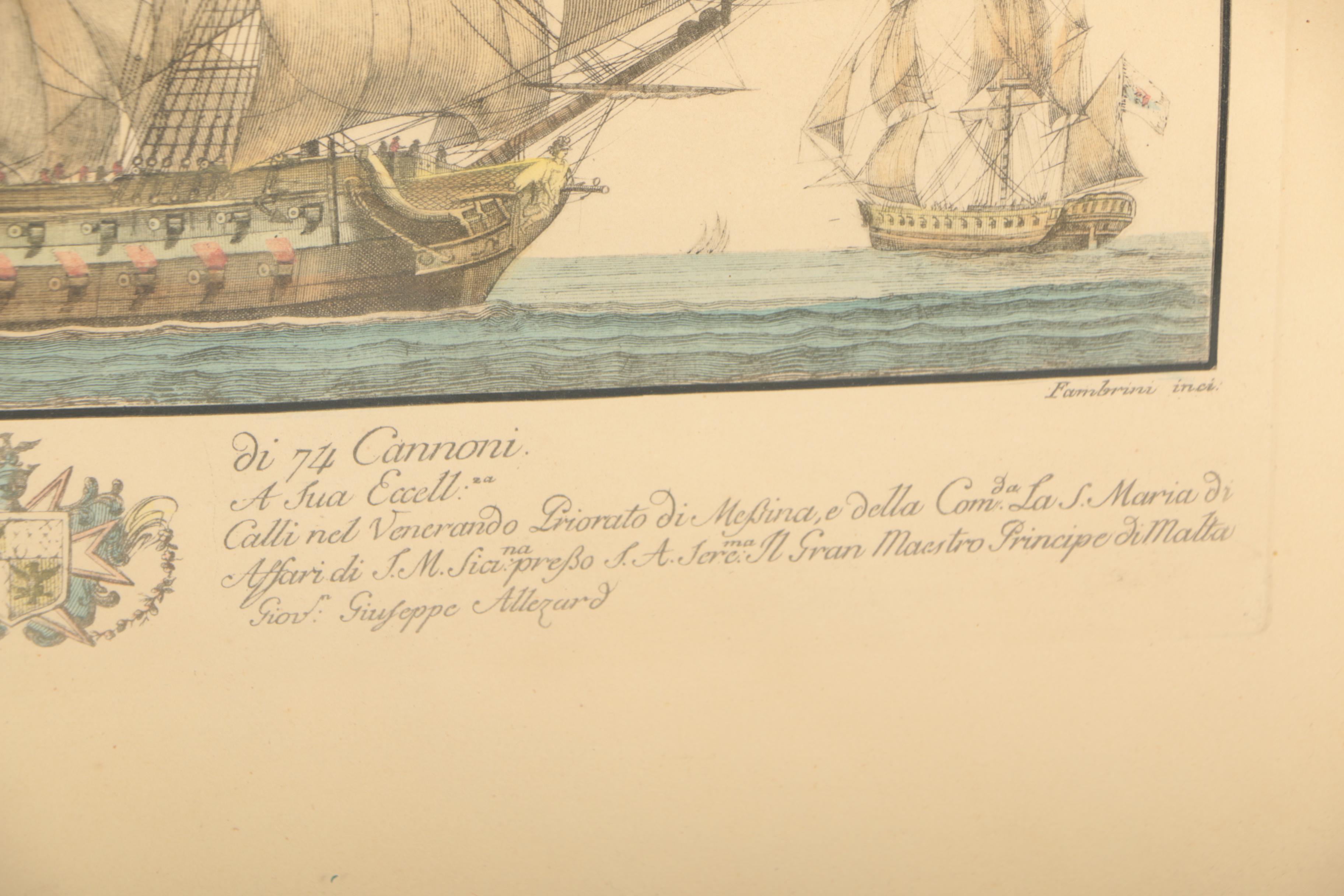 Hand-Colored Rotogravures of Ships