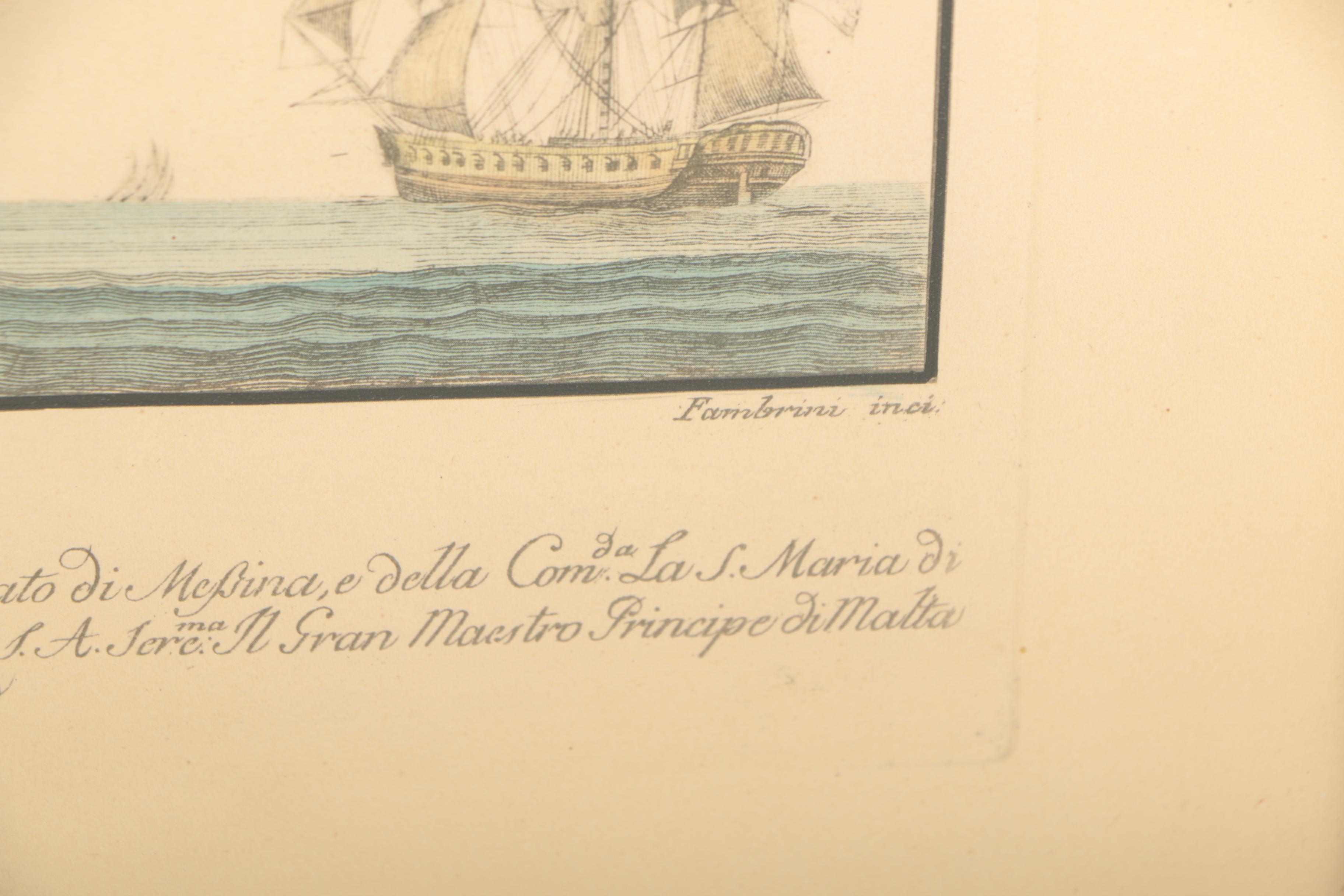 Hand-Colored Rotogravures of Ships