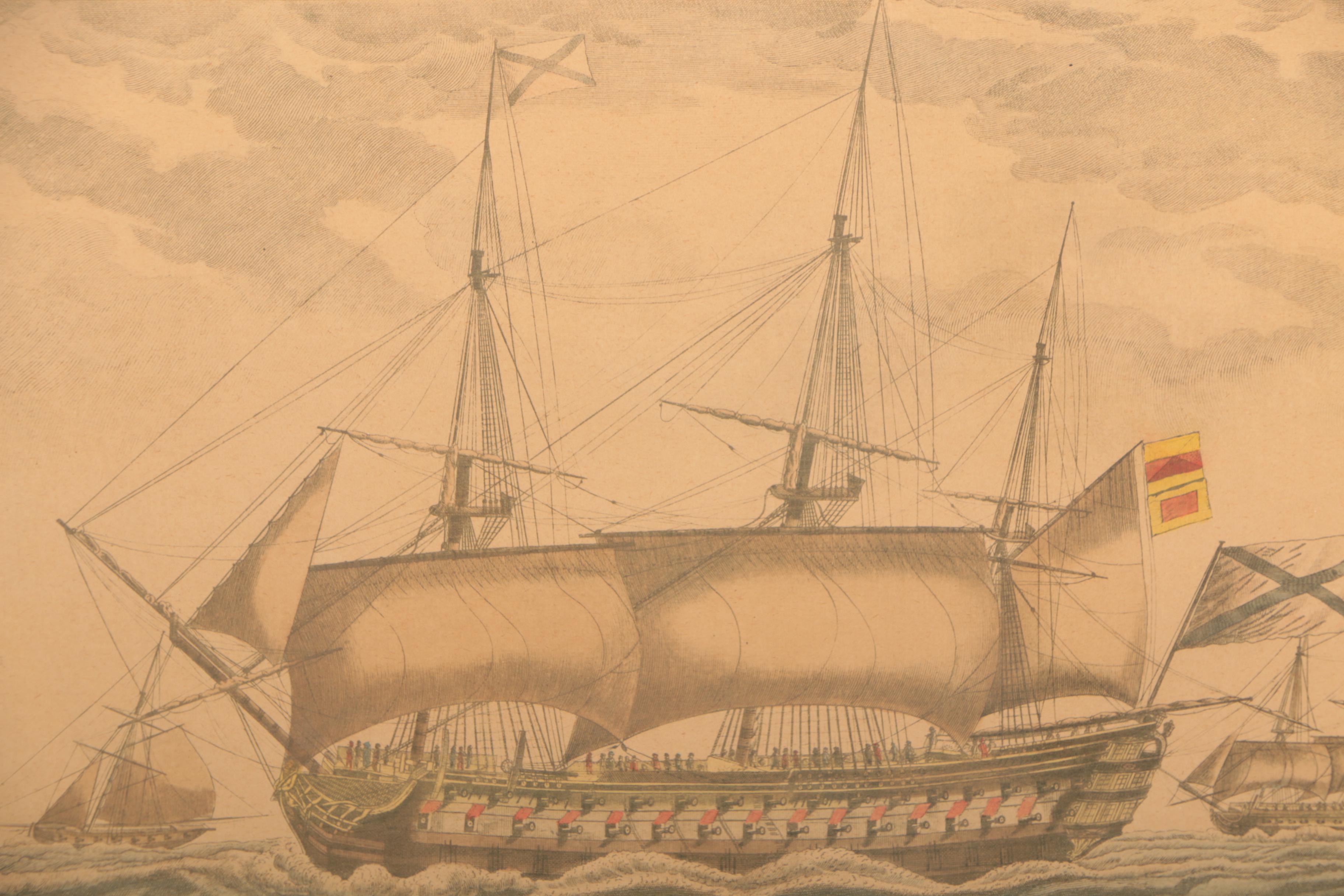 Hand-Colored Rotogravures of Ships