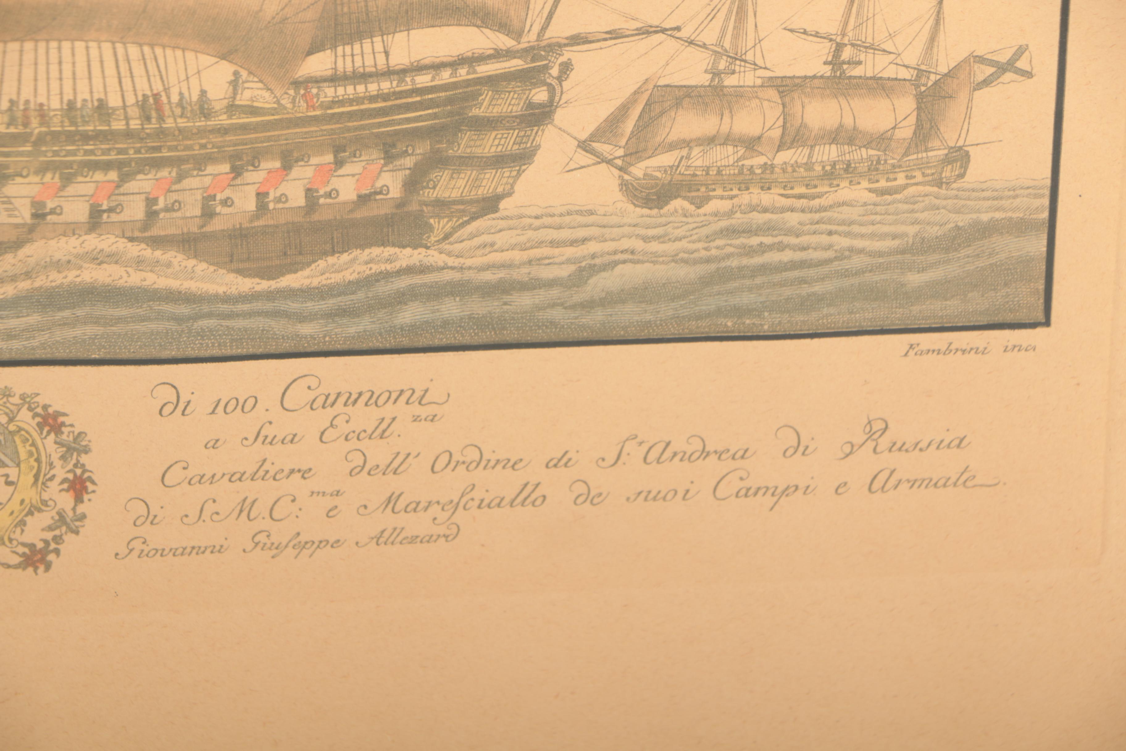 Hand-Colored Rotogravures of Ships