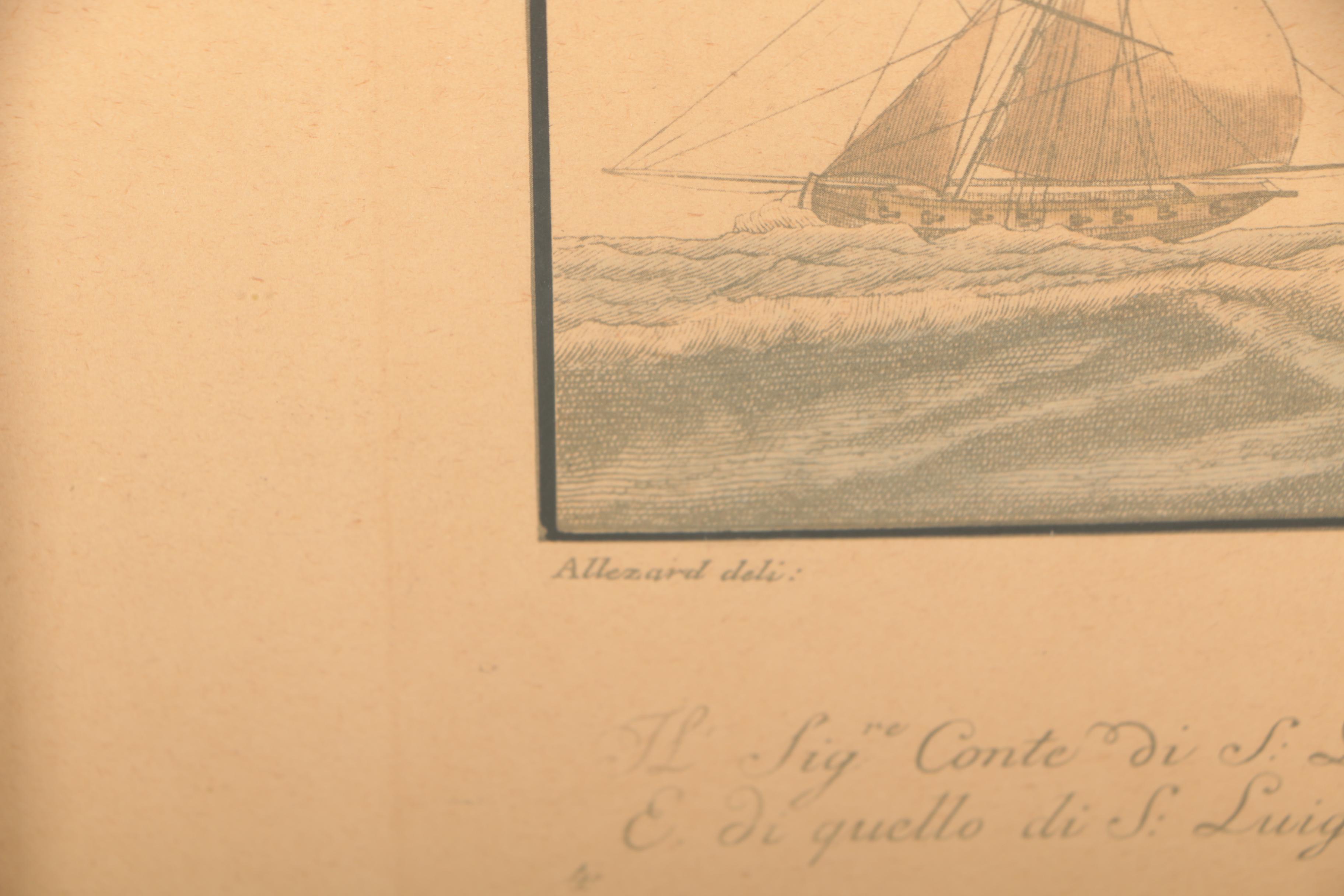 Hand-Colored Rotogravures of Ships