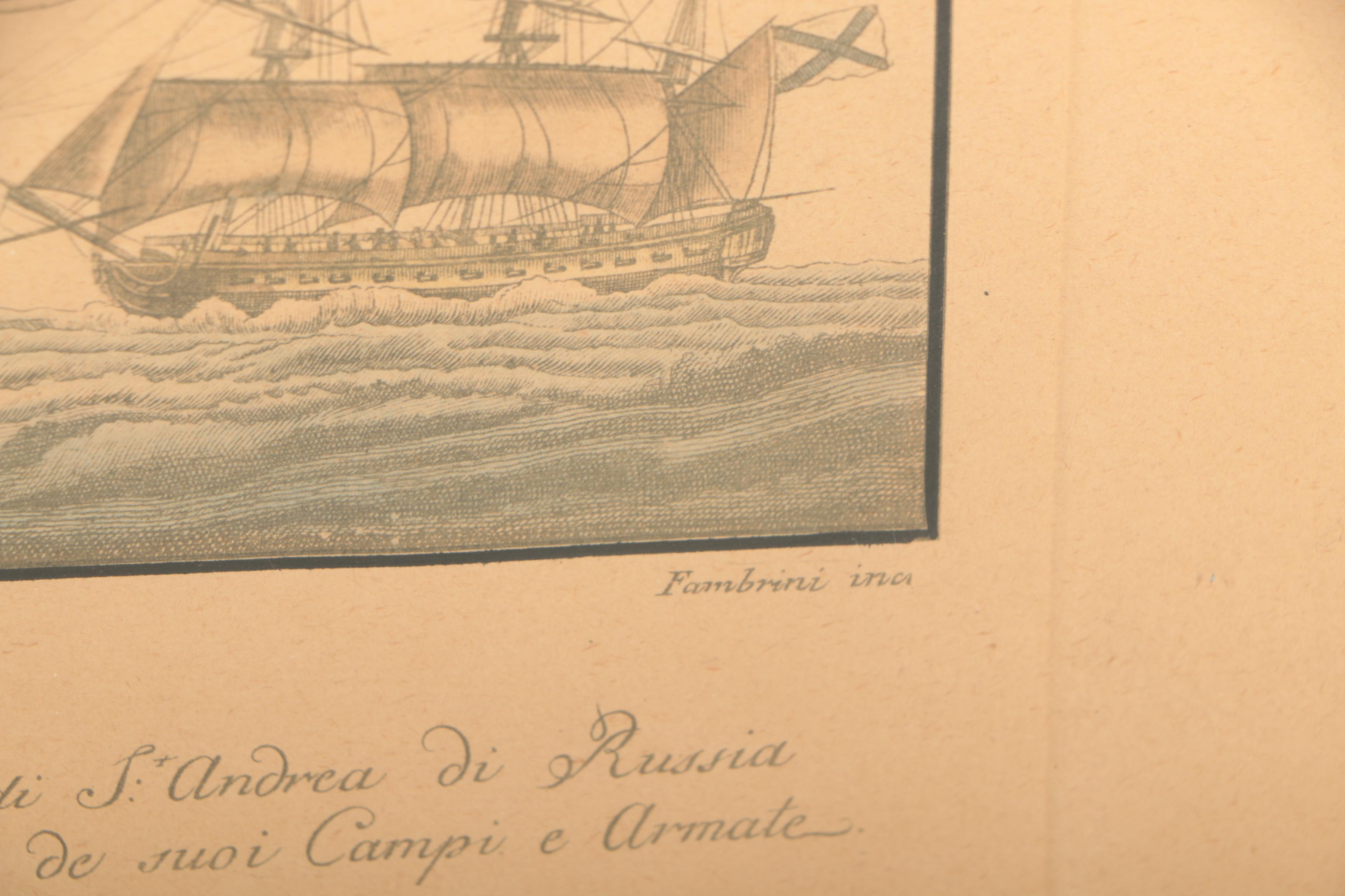 Hand-Colored Rotogravures of Ships