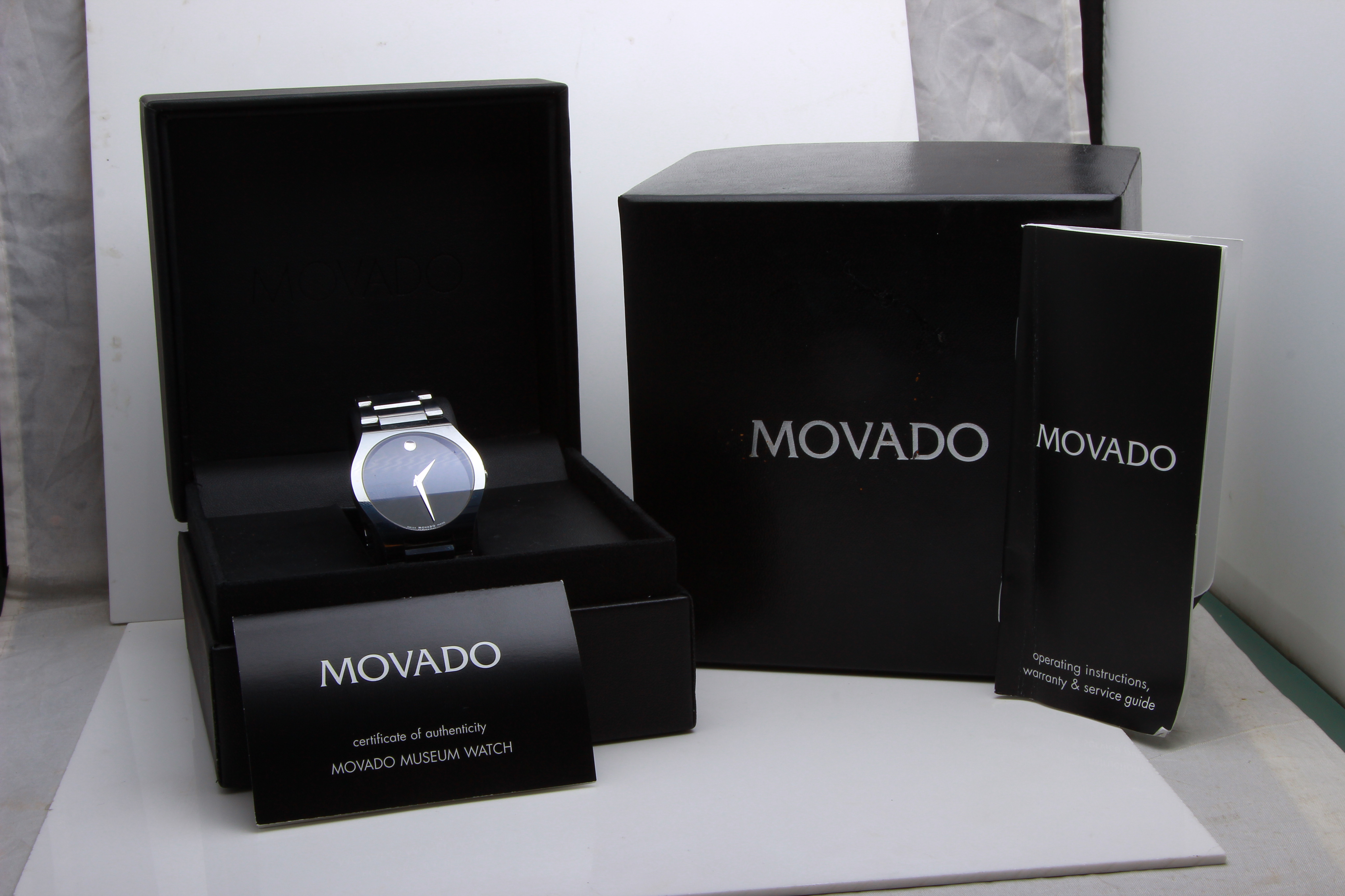Men's Movado Fiero Museum Dial Tungsten Carbide Watch Model 89 C 1850