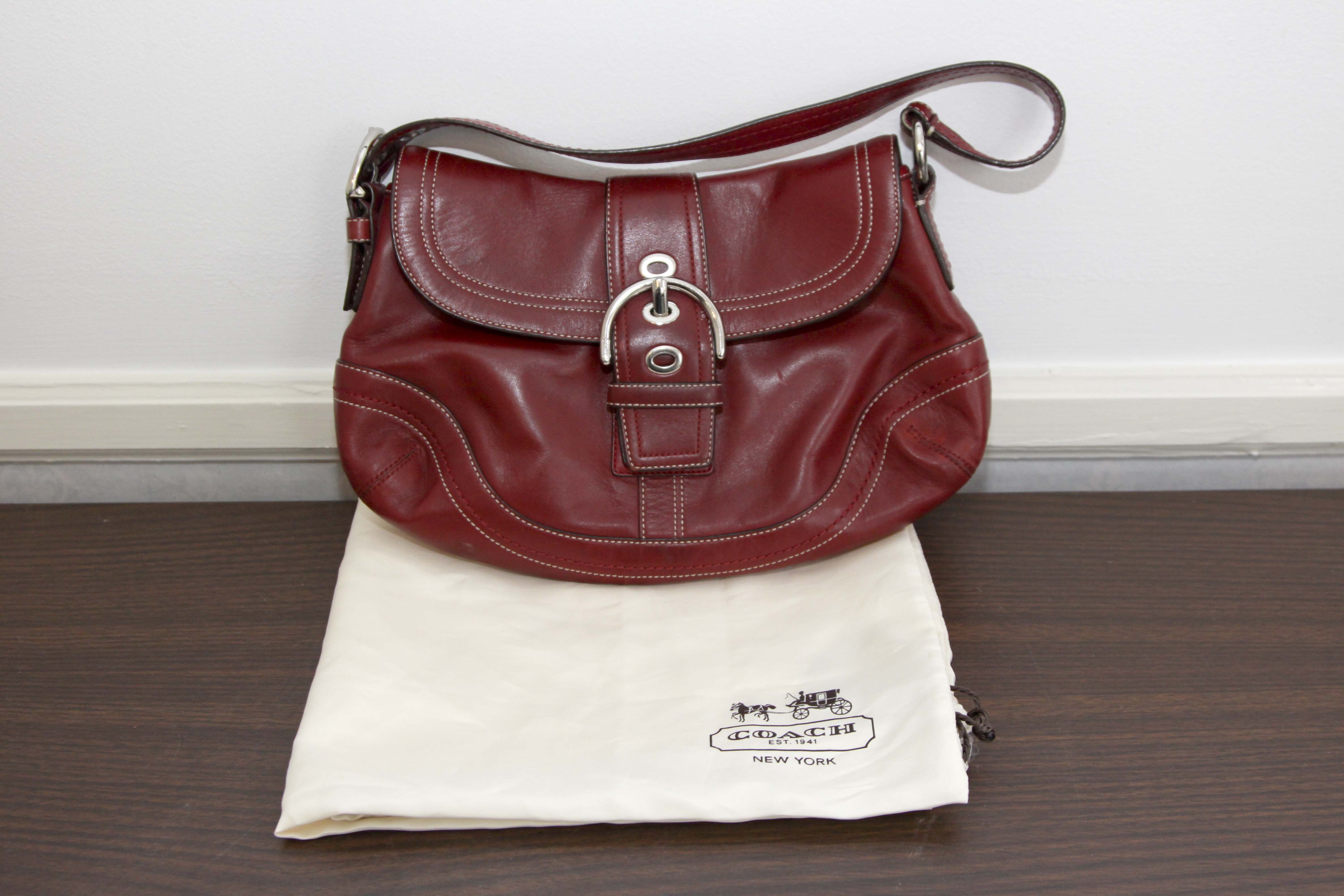 Coach Red Leather Soho Flap Handbag