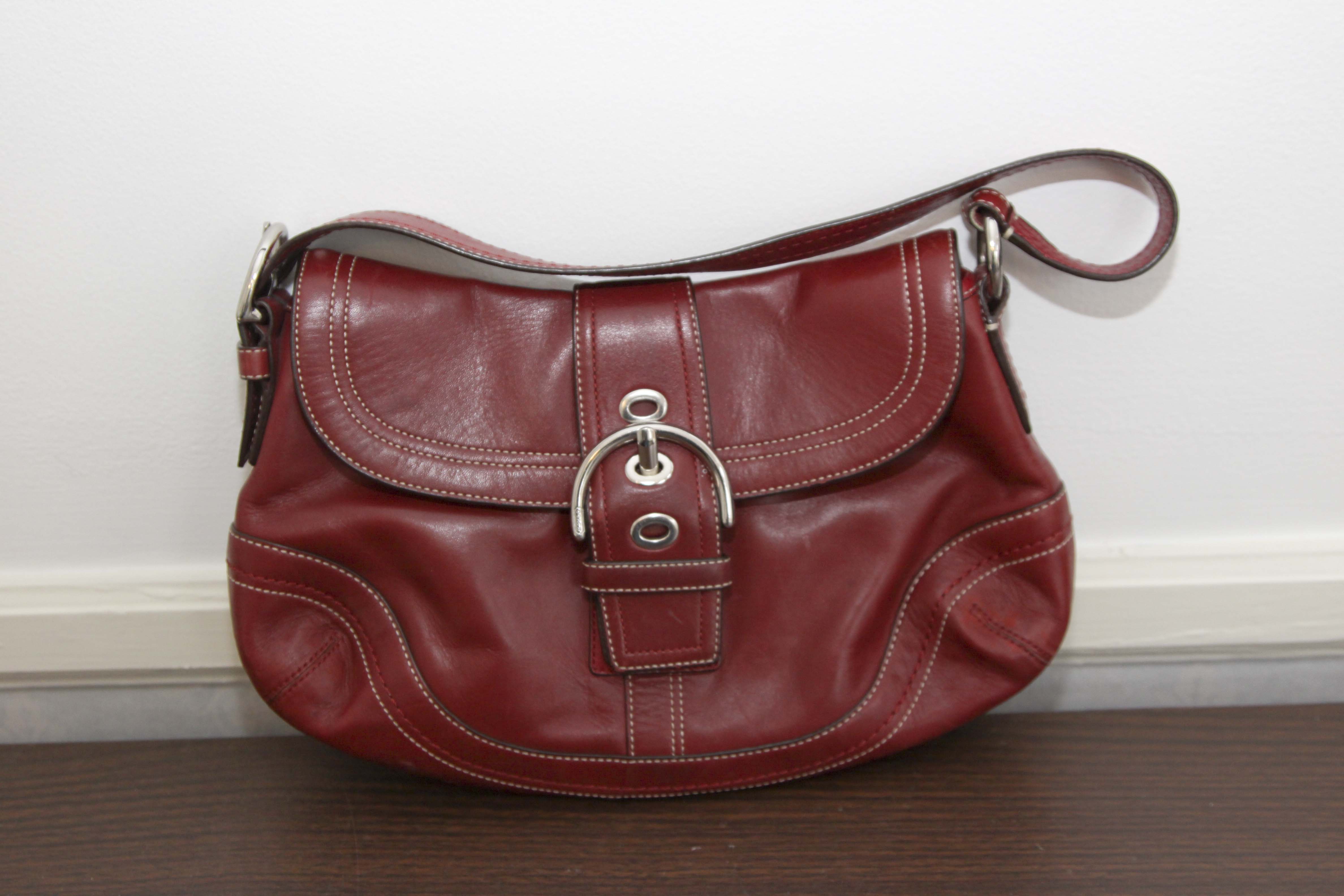 Coach Red Leather Soho Flap Handbag