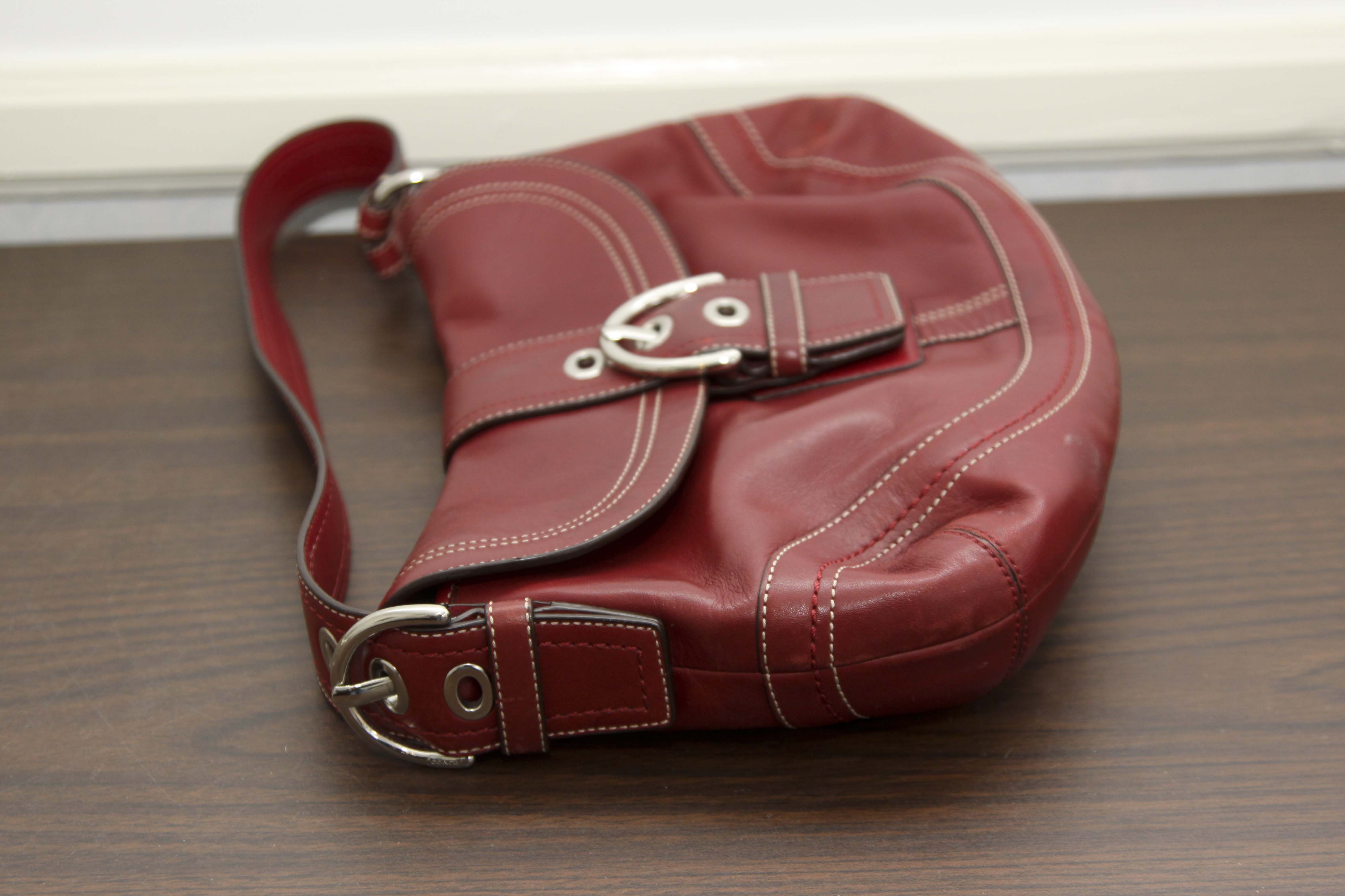 Coach Red Leather Soho Flap Handbag