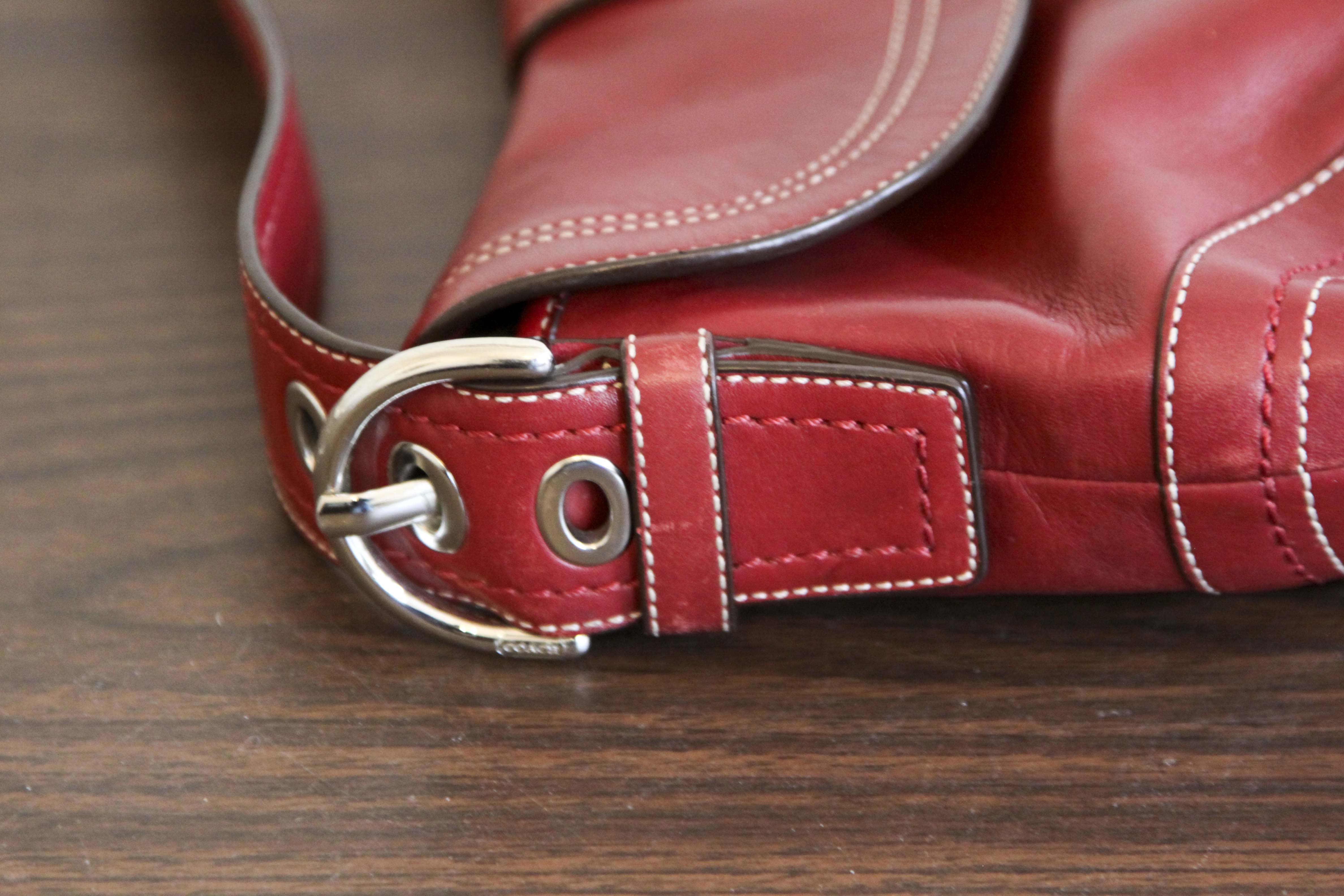 Coach Red Leather Soho Flap Handbag