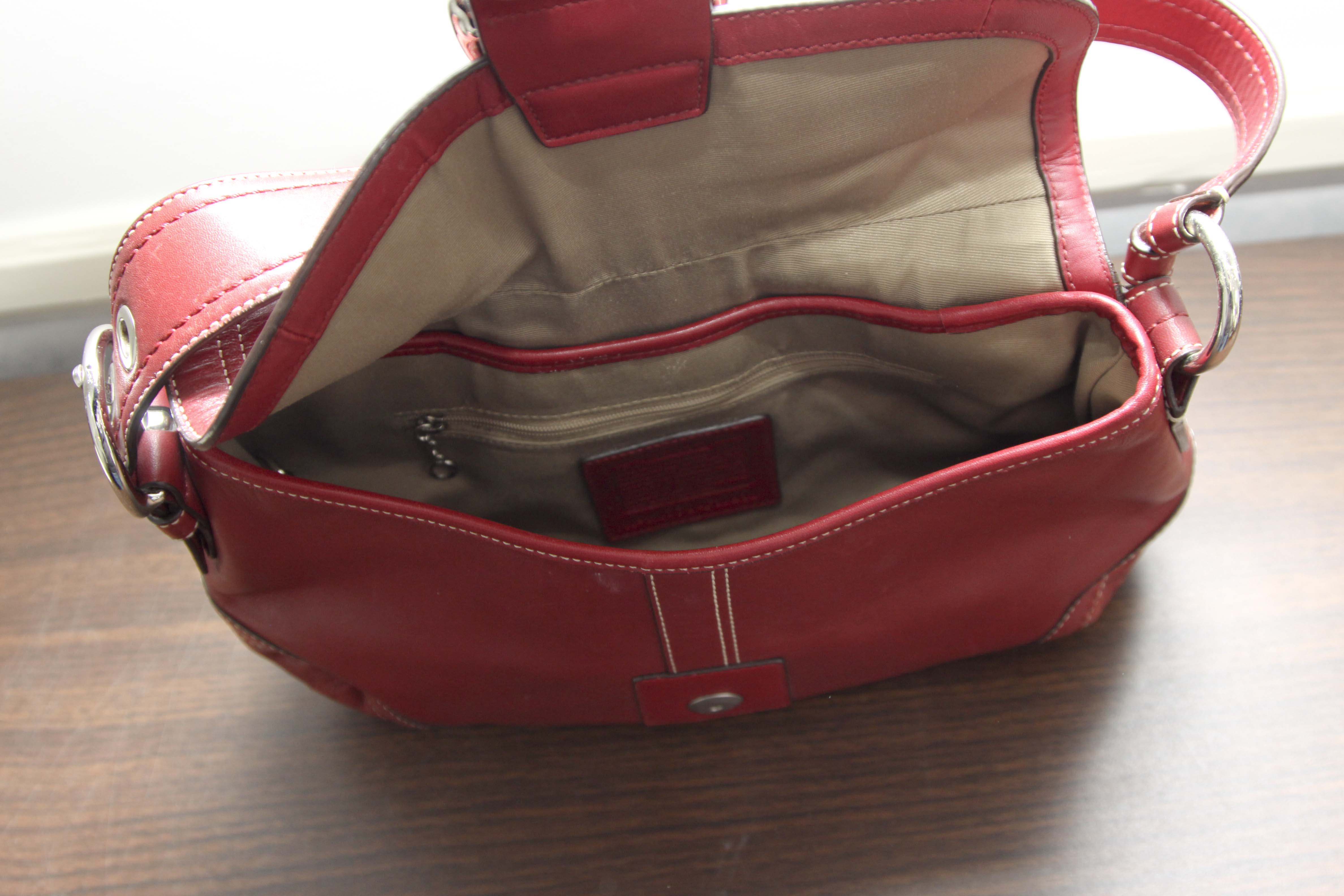 Coach Red Leather Soho Flap Handbag