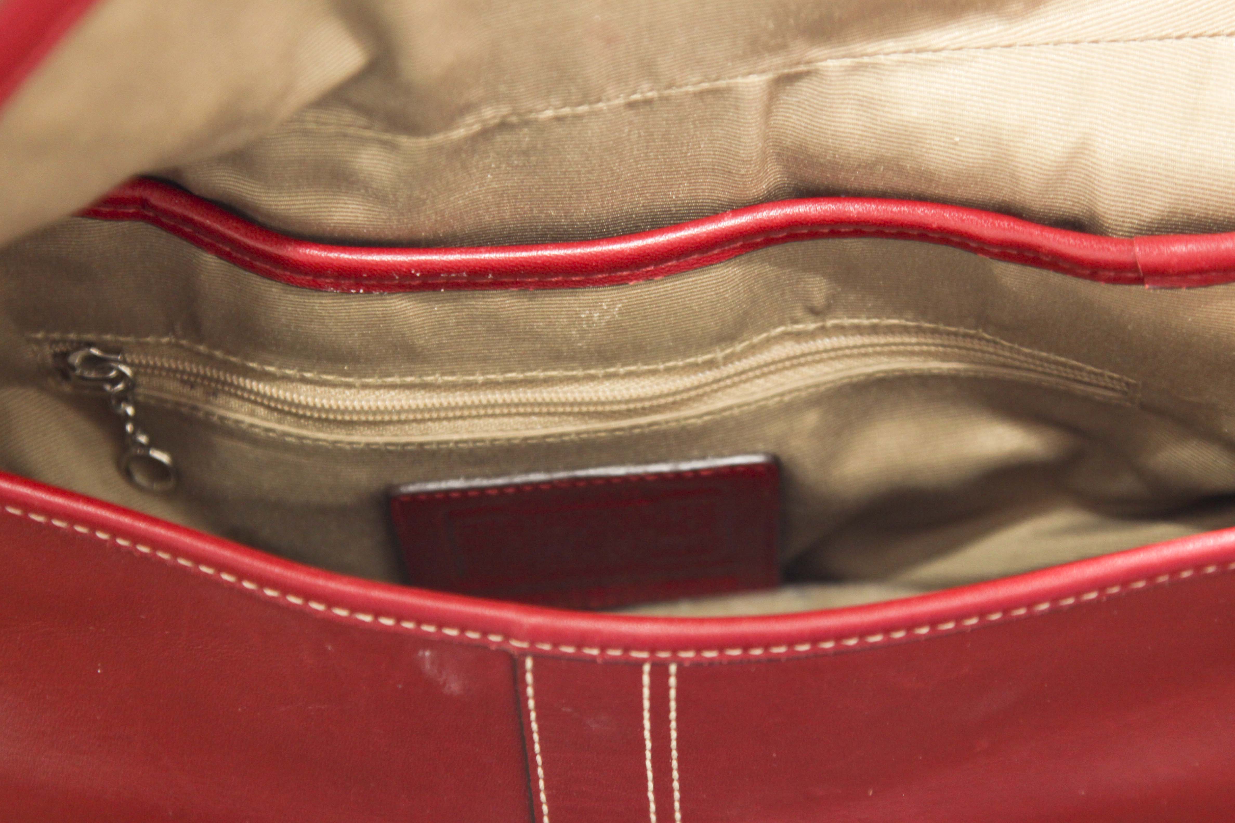 Coach Red Leather Soho Flap Handbag