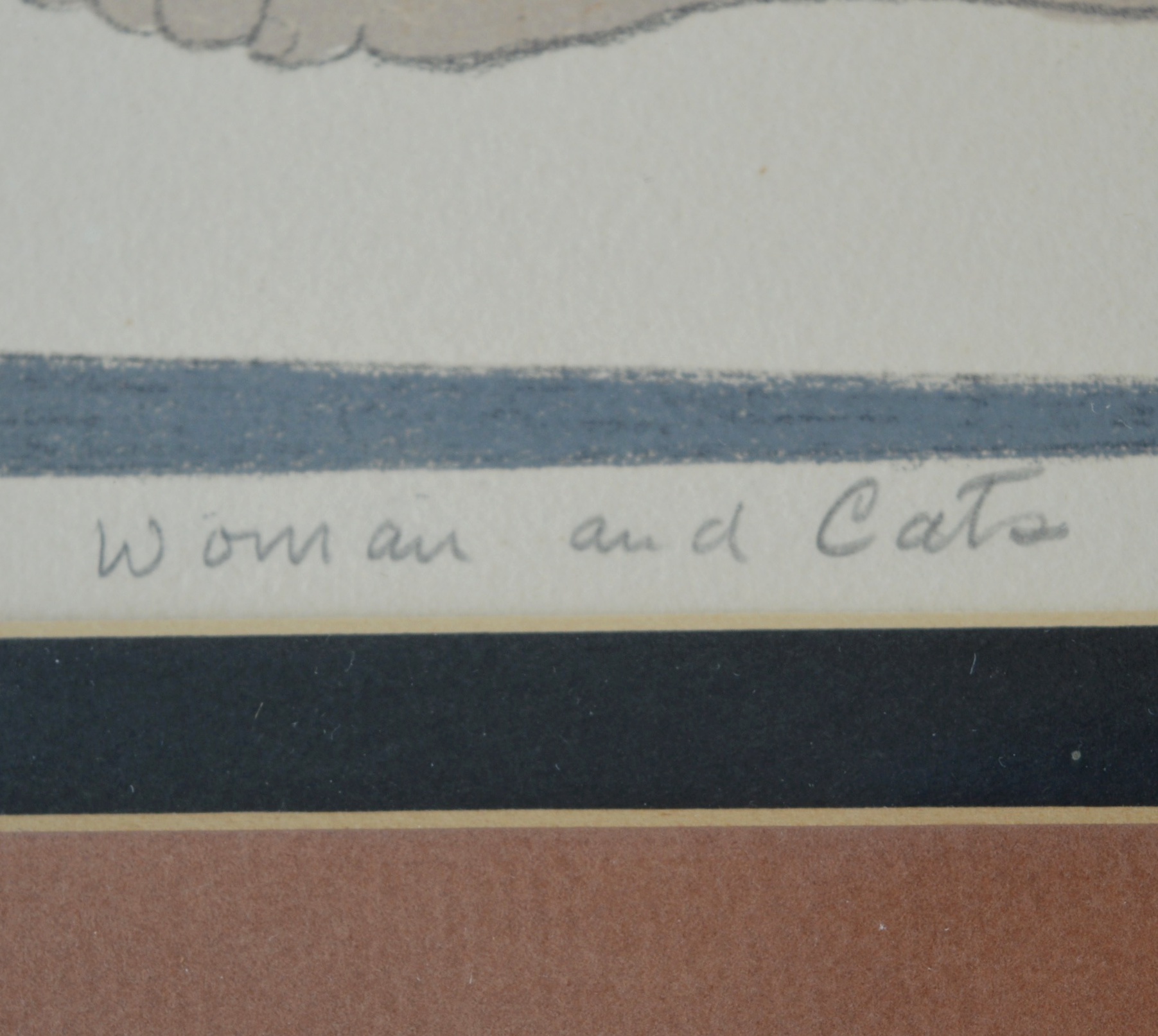 Will Barnet Limited Edition Lithograph on Paper "Woman and Cats"