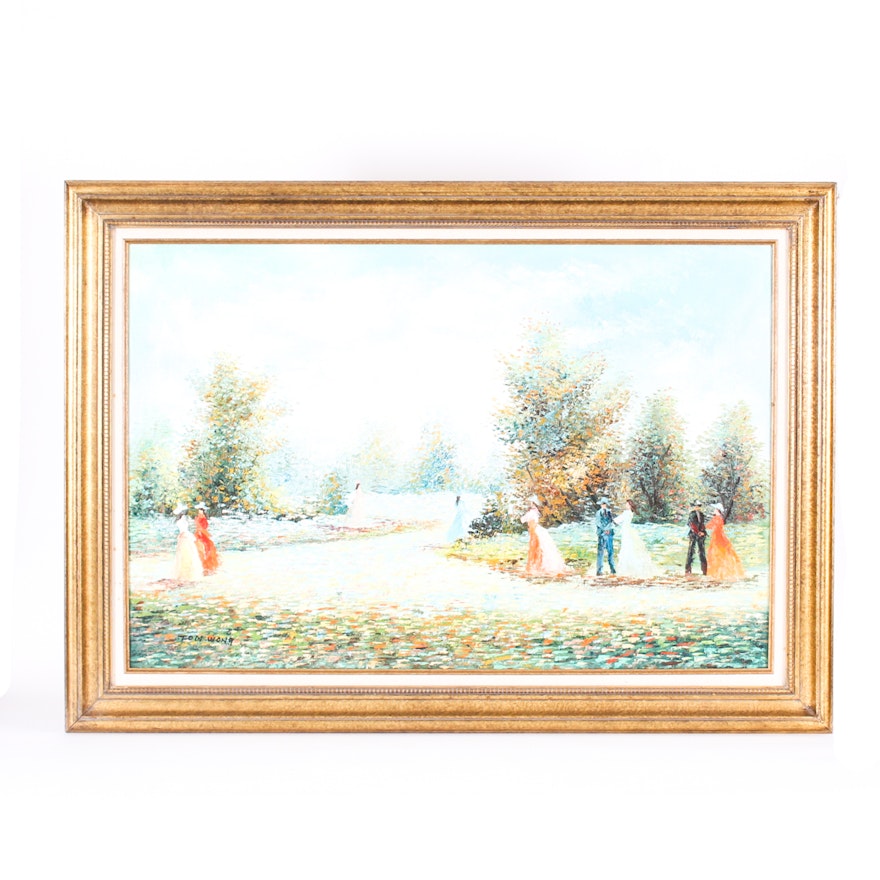 Tom Wong Impressionist Style Oil Painting on Canvas