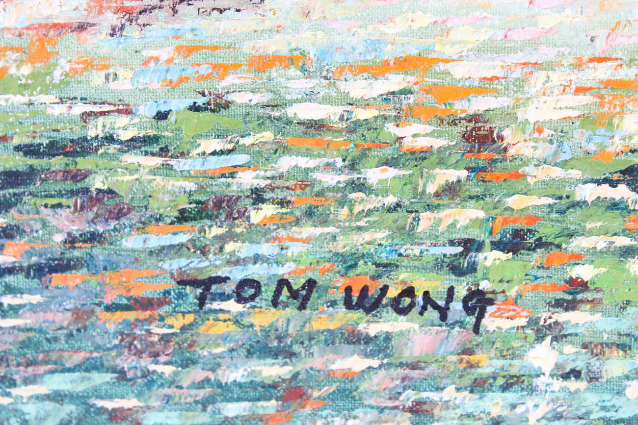 Tom Wong Impressionist Style Oil Painting on Canvas