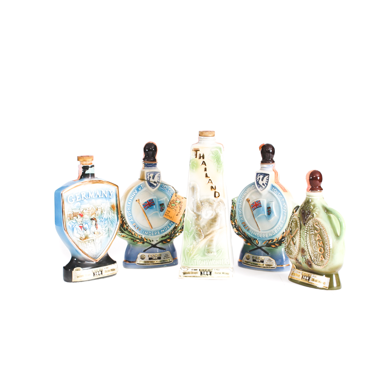 Vintage James Beam Ceramic World Country Decanters