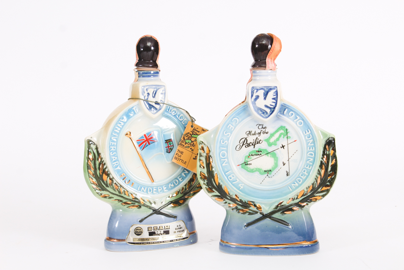 Vintage James Beam Ceramic World Country Decanters