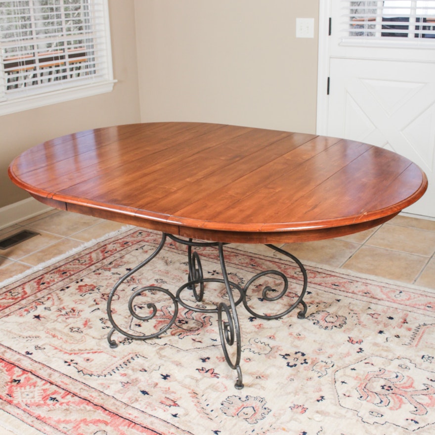 Ethan Allen Legacy Wrought Metal Pedestal Dining Table