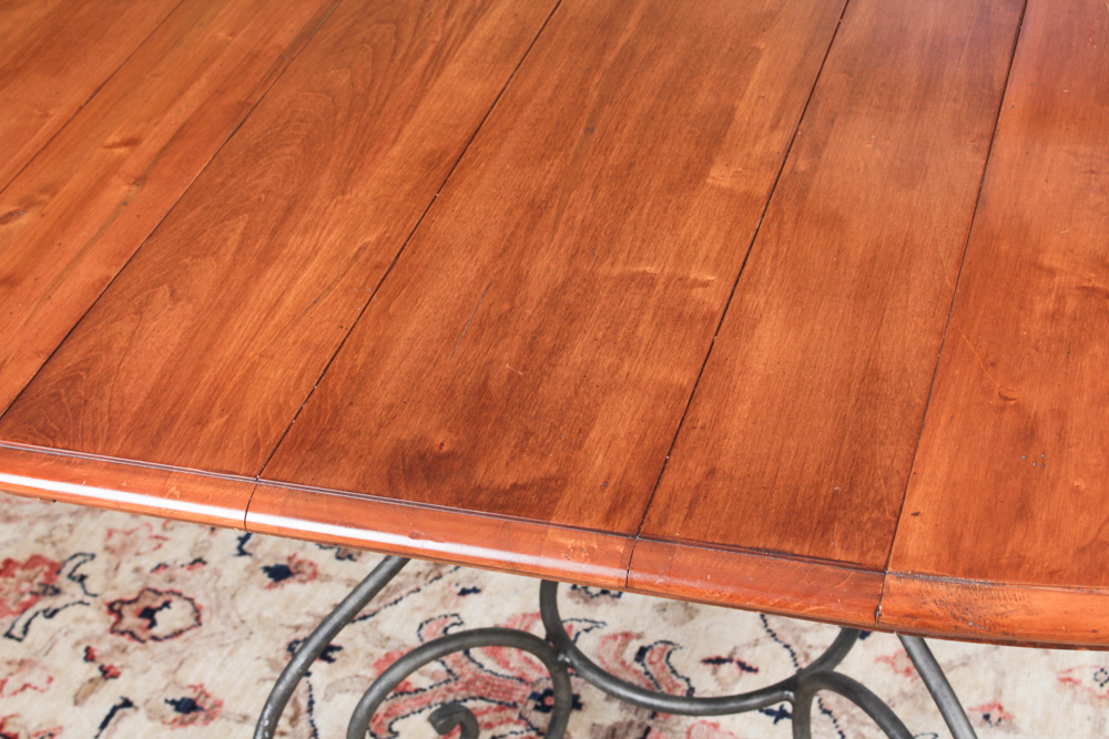 Ethan Allen Legacy Wrought Metal Pedestal Dining Table