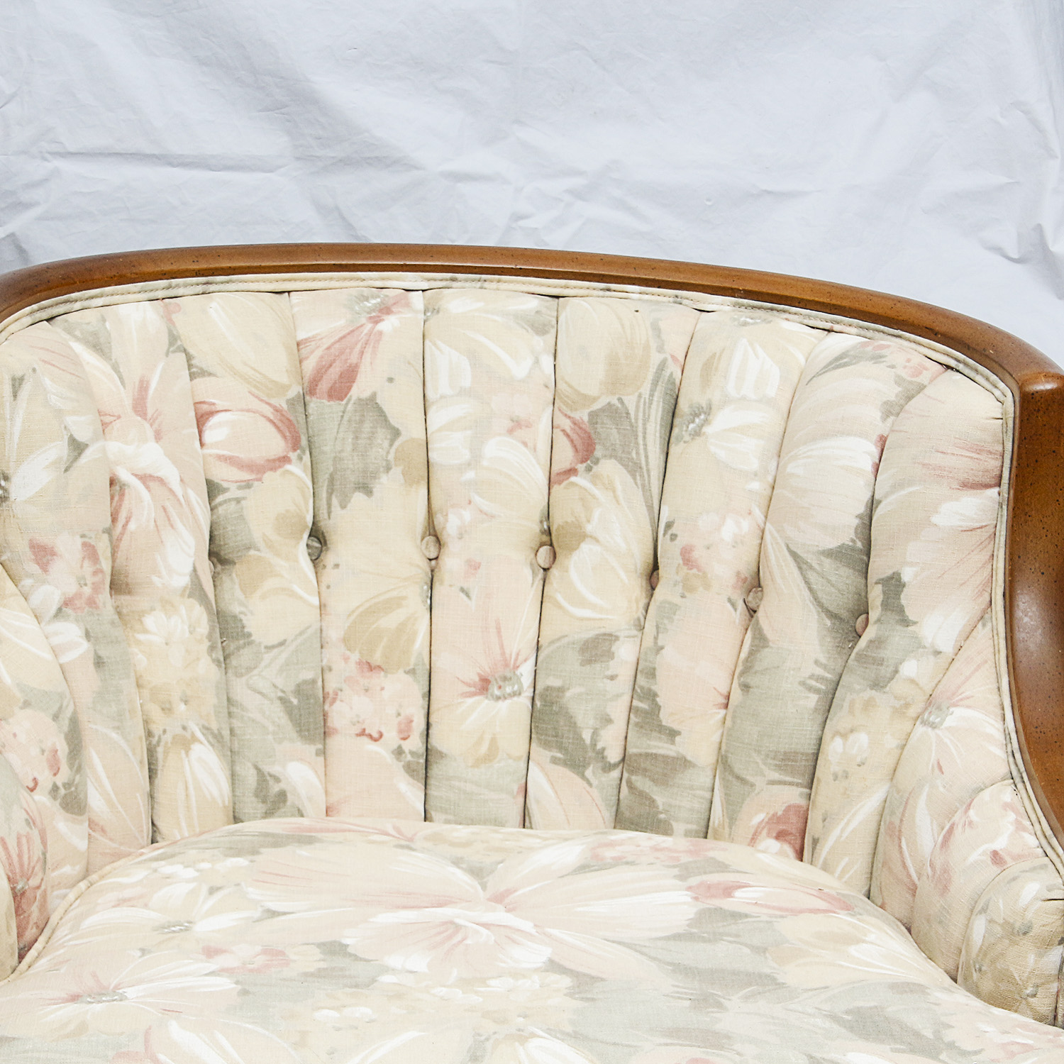 Mid-Century Floral Upholstered Accent Chair