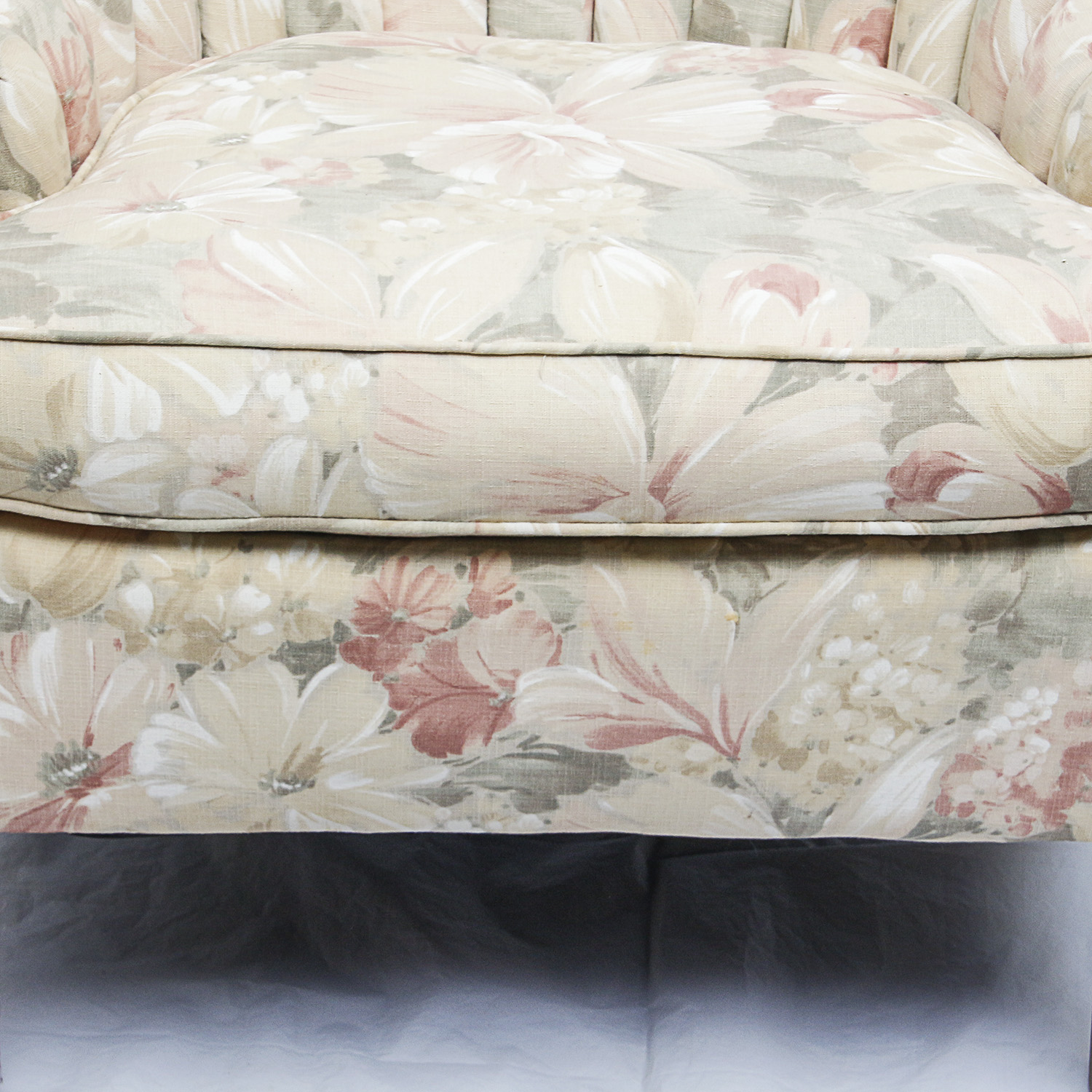 Mid-Century Floral Upholstered Accent Chair