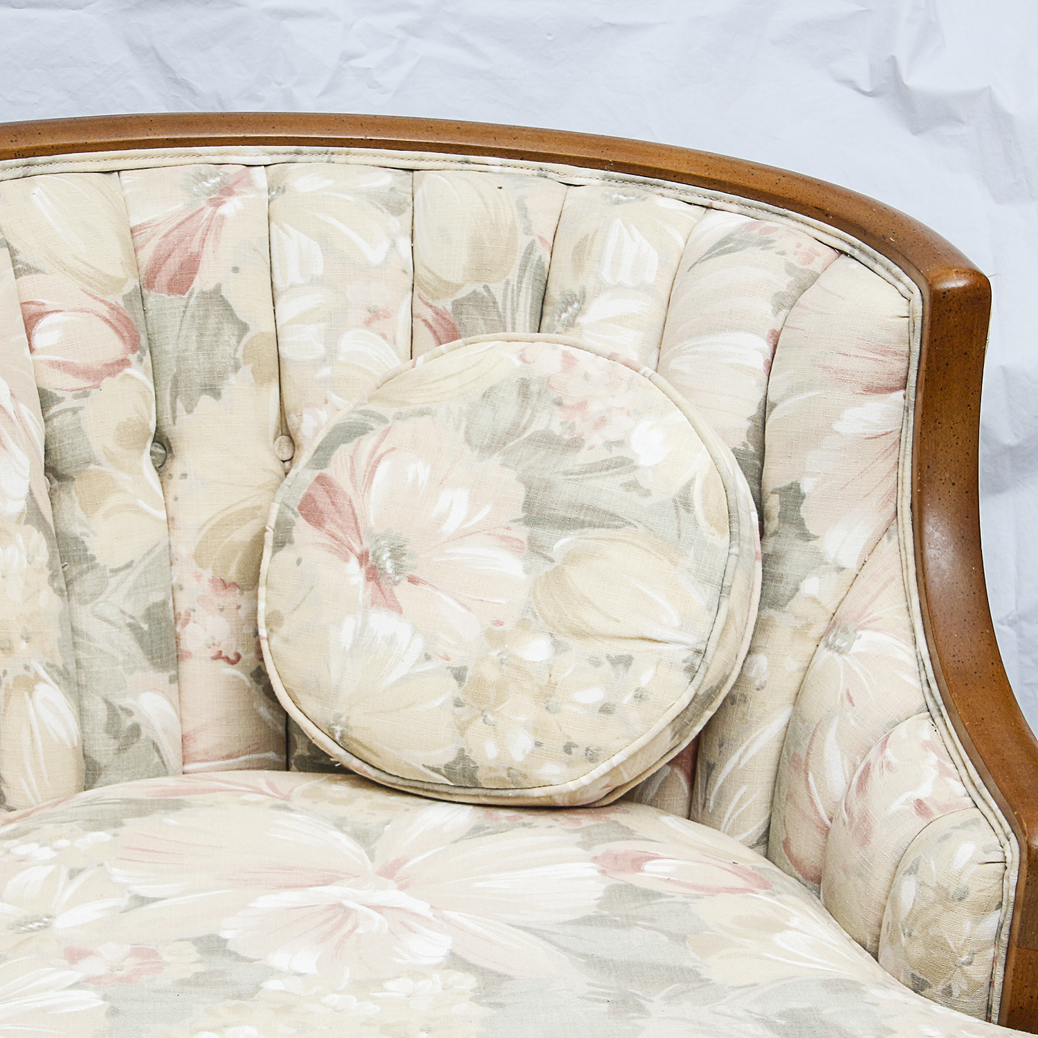 Mid-Century Floral Upholstered Accent Chair