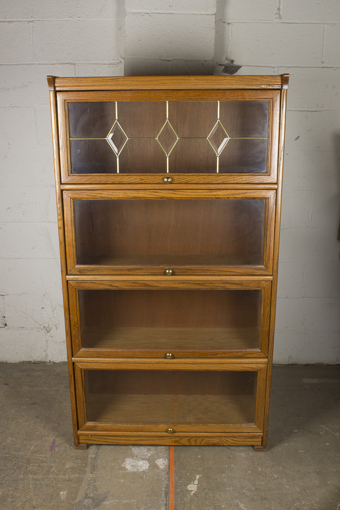 Vintage Oak Barrister's Bookcase