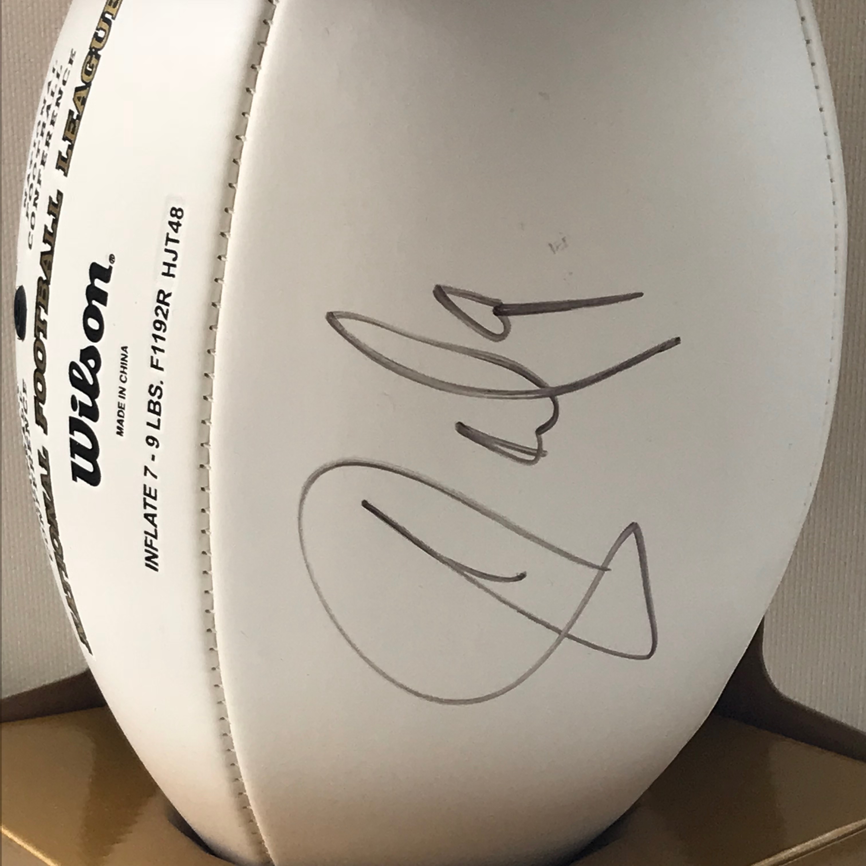Carson Palmer Signed Football and Unsigned Bengals Jersey