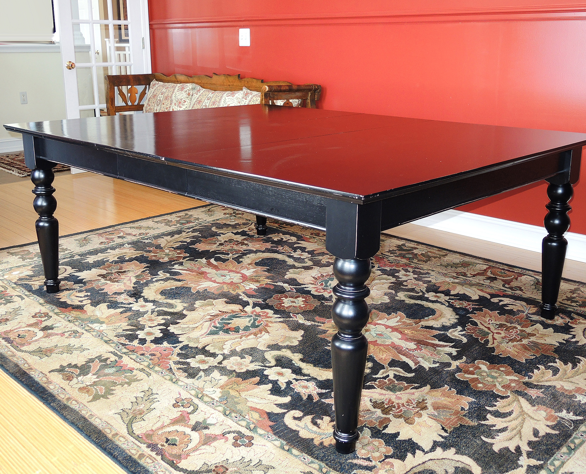 Large Black Pottery Barn Square Dining Table