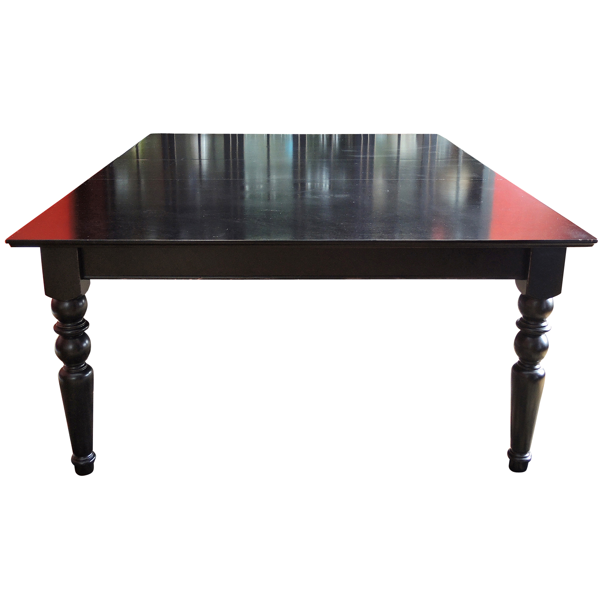 Large Black Pottery Barn Square Dining Table