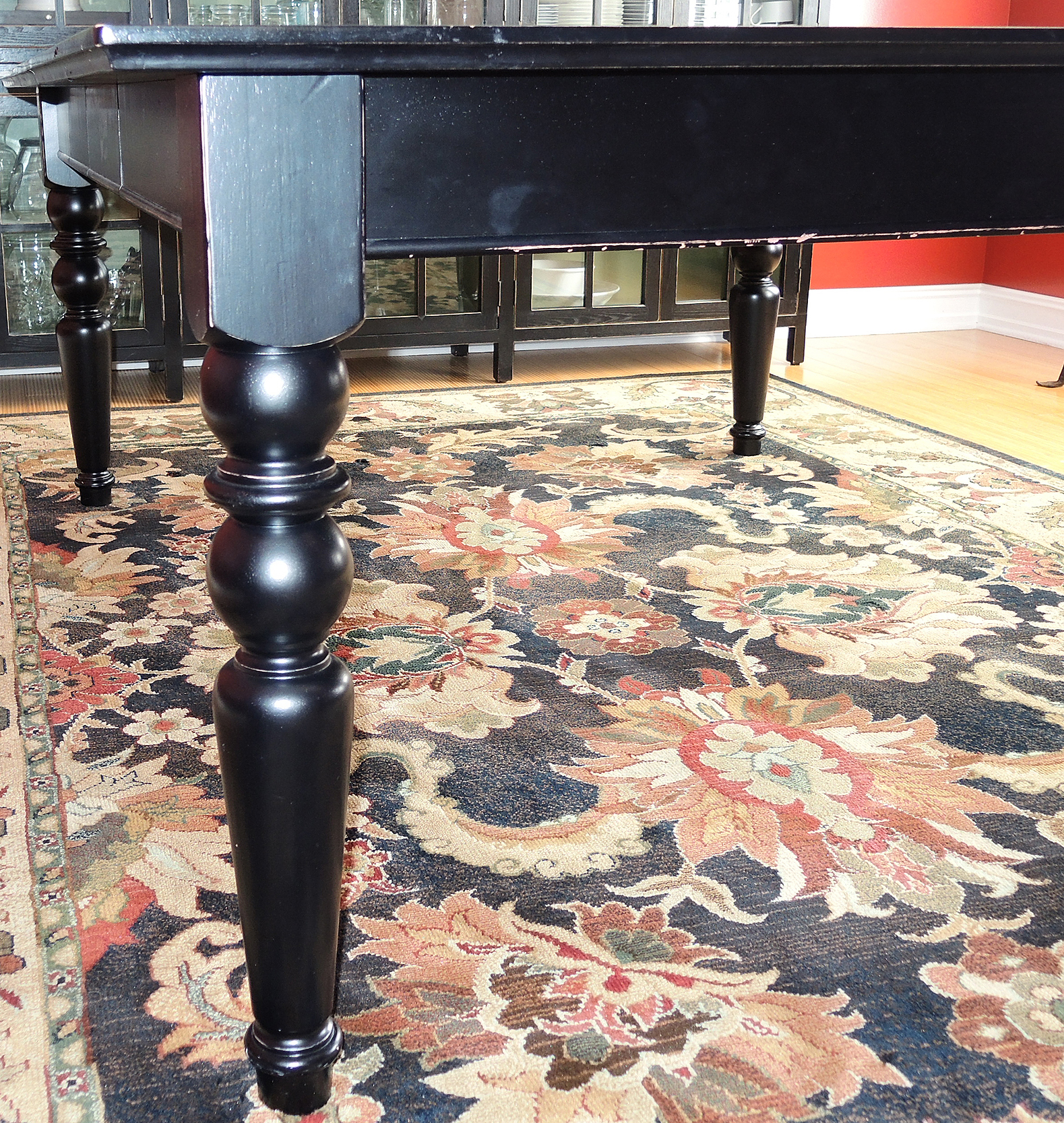 Large Black Pottery Barn Square Dining Table