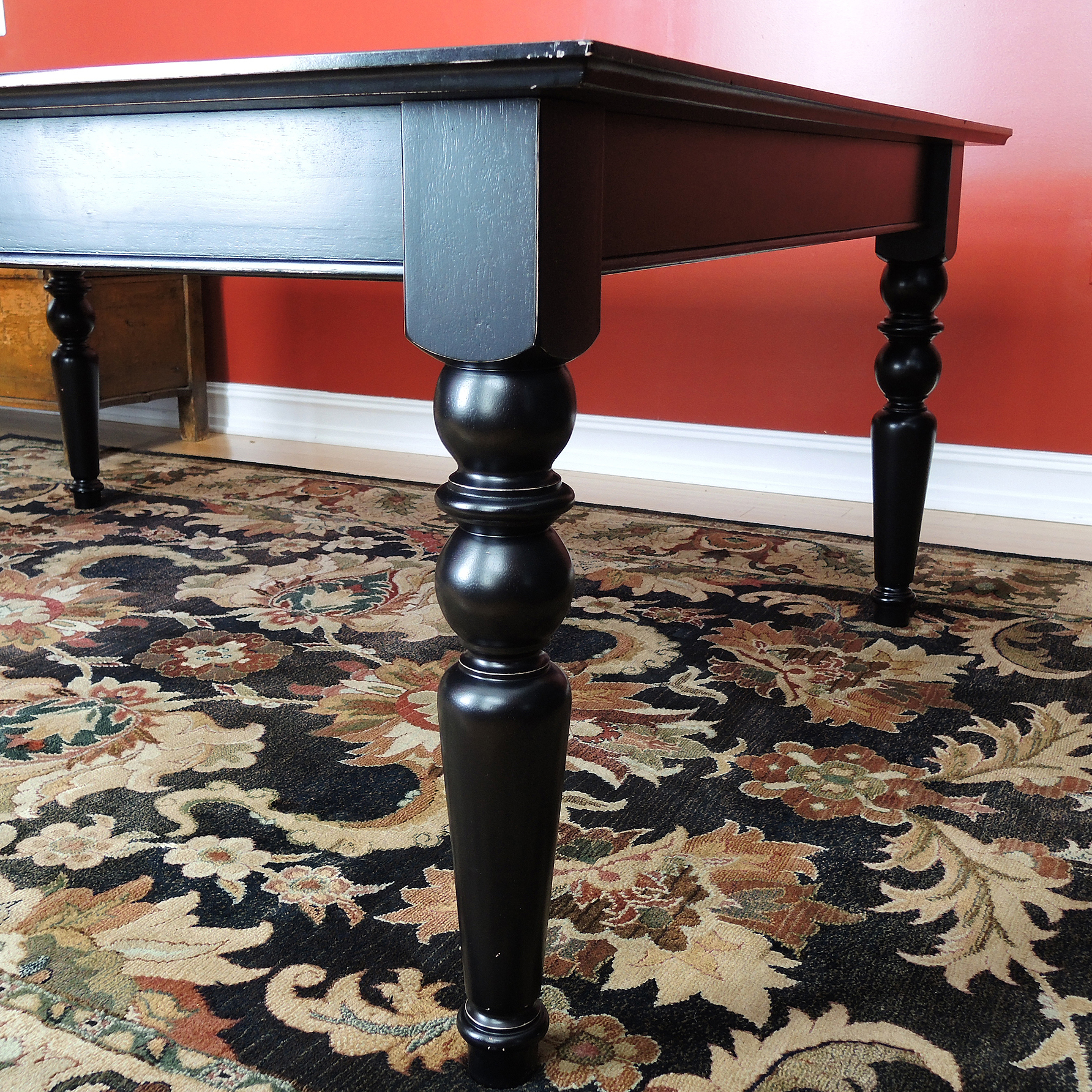 Large Black Pottery Barn Square Dining Table