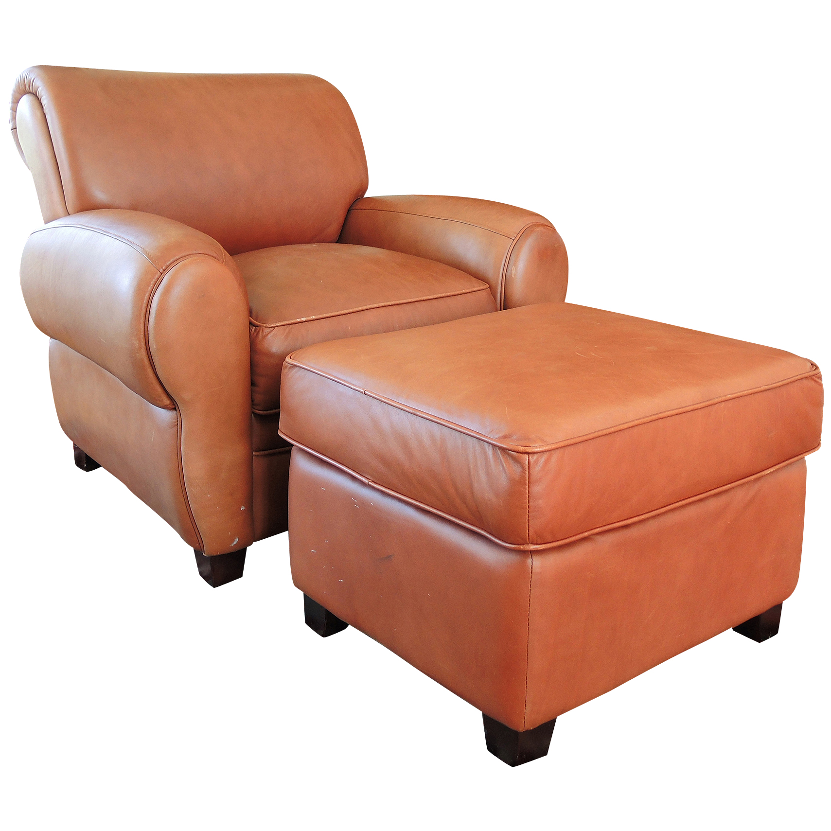 DeCoro Leather Chair and Ottoman
