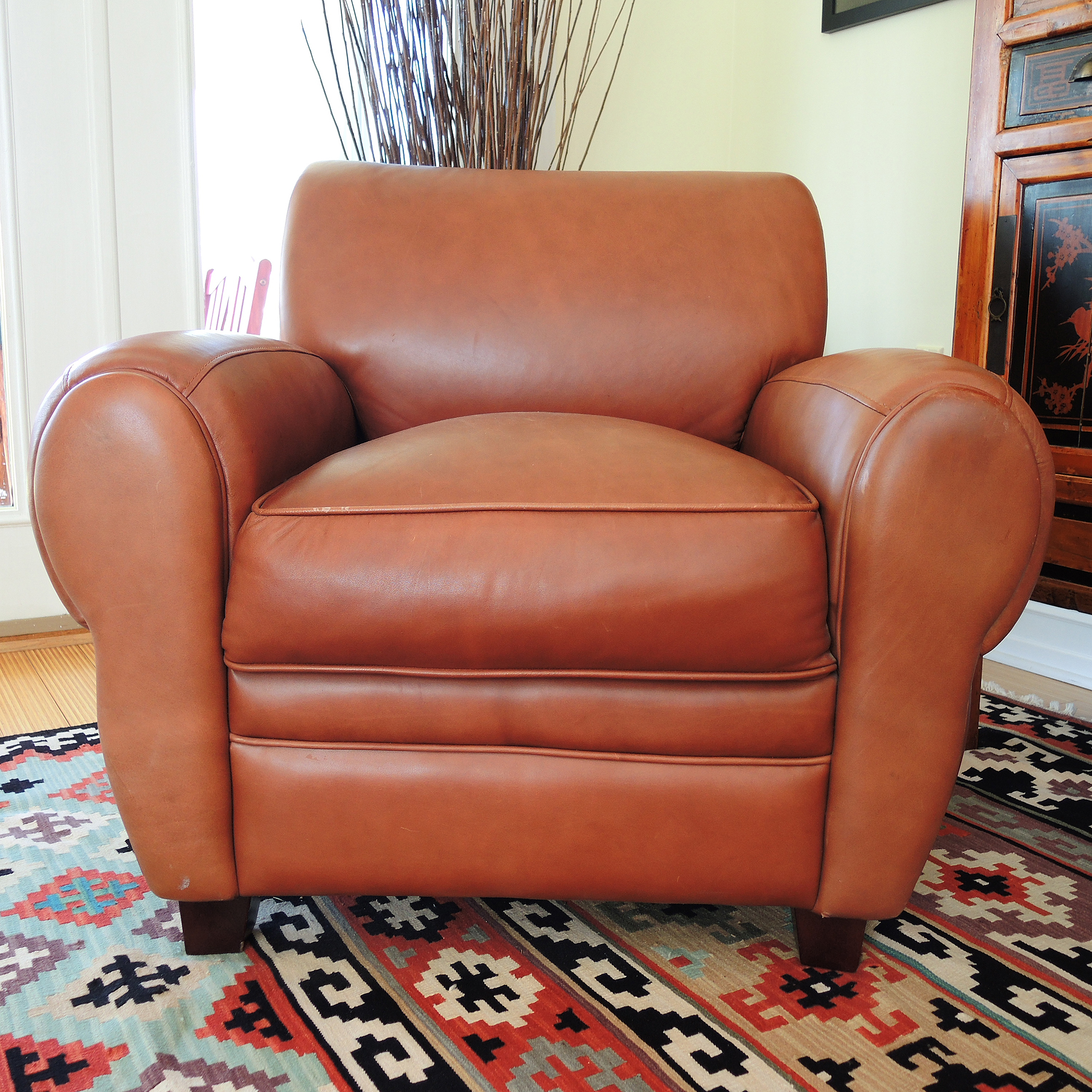 DeCoro Leather Chair and Ottoman