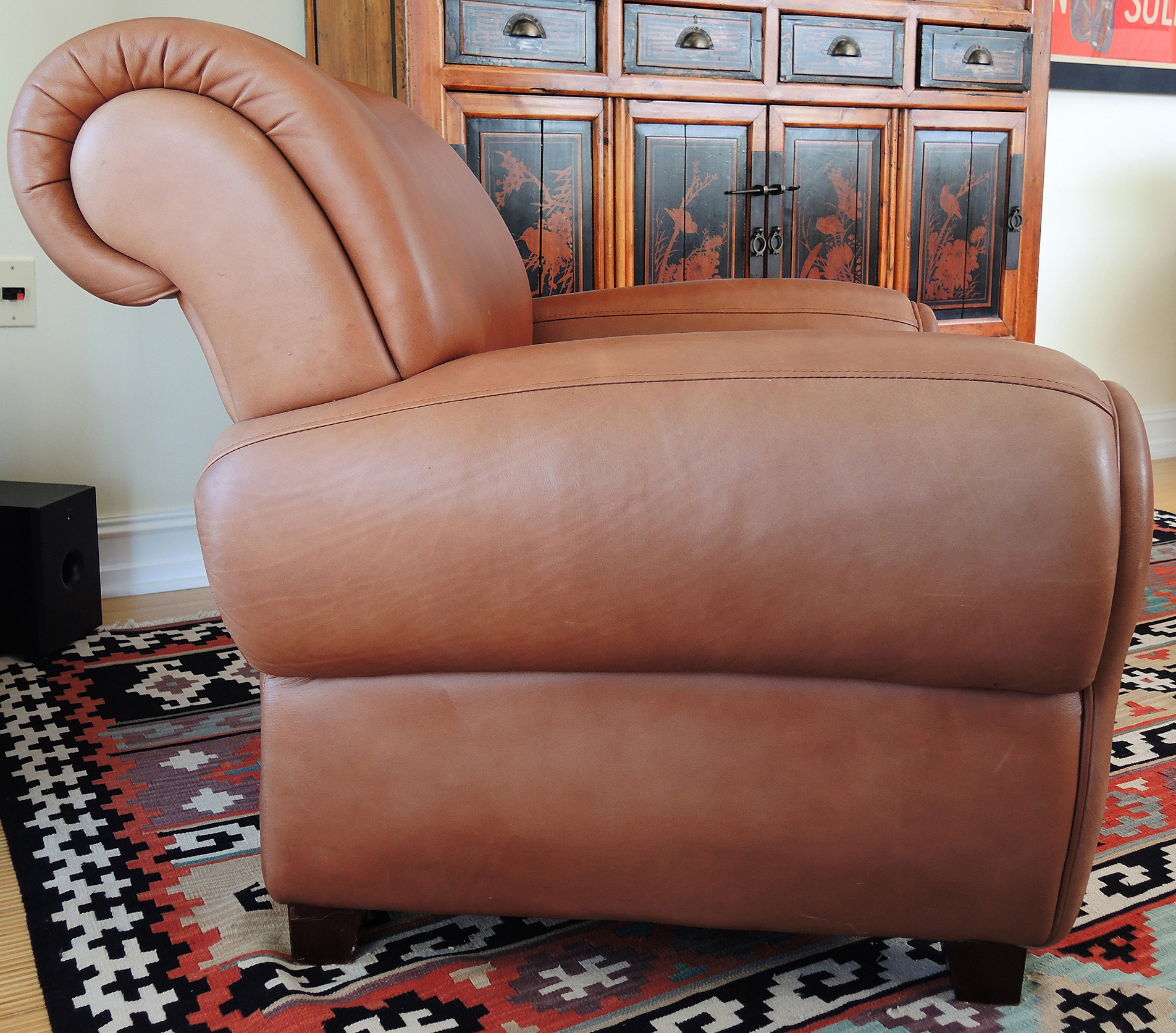 DeCoro Leather Chair and Ottoman