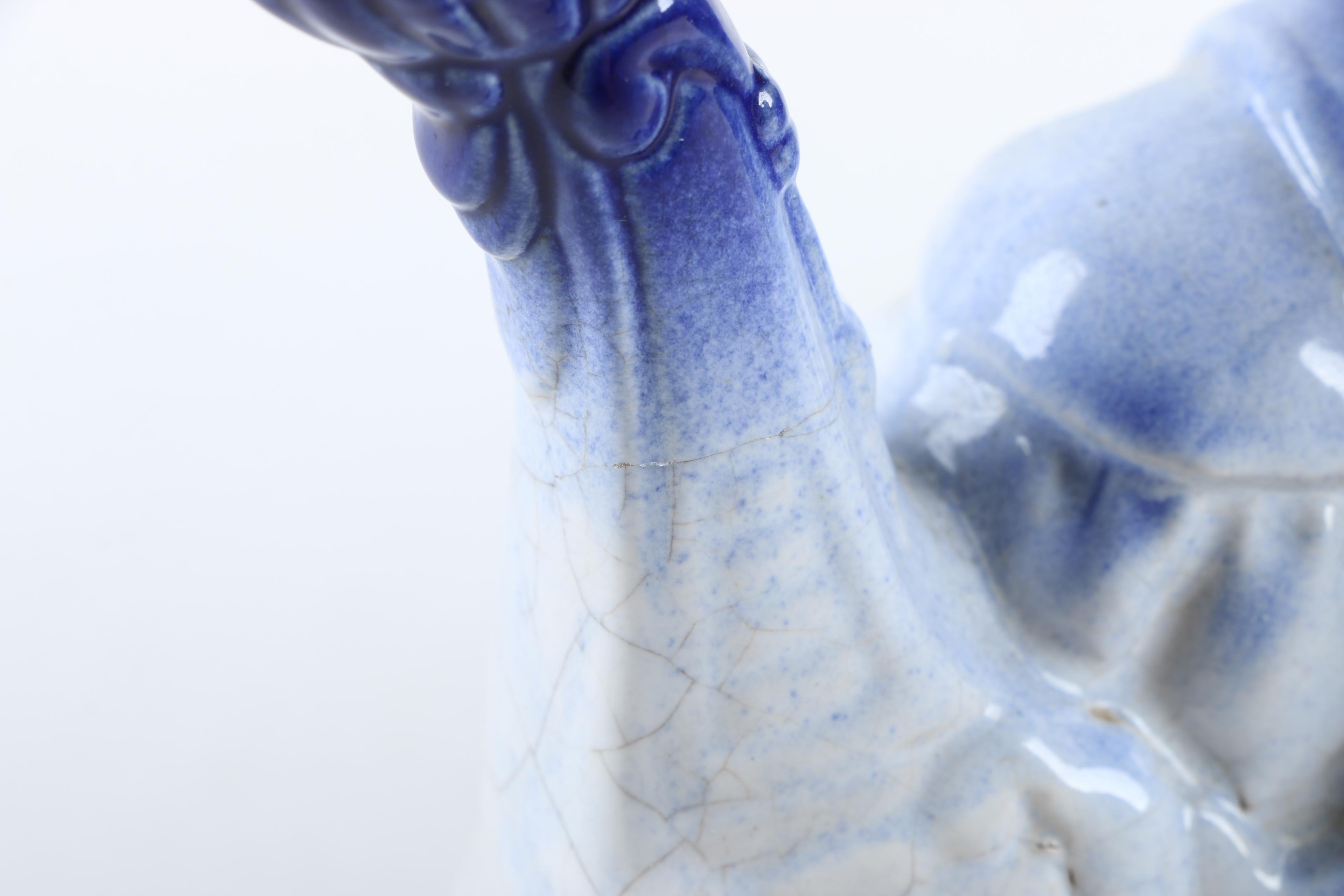 18th Century Flow Blue Toby Character Teapot