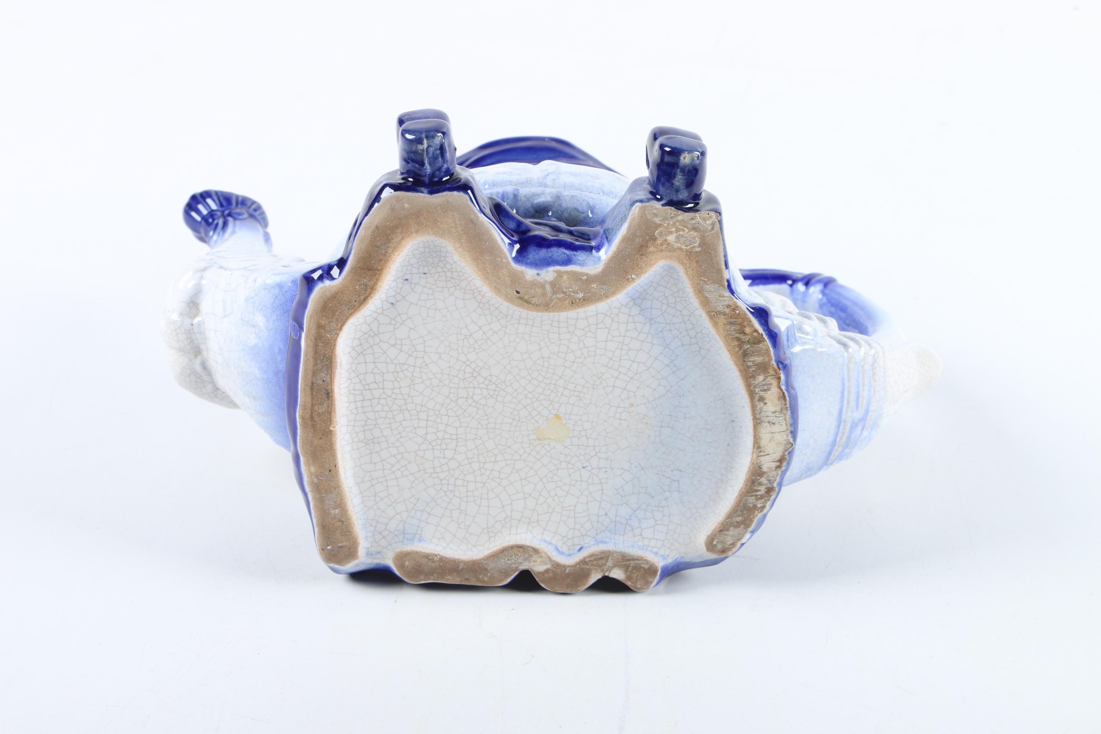 18th Century Flow Blue Toby Character Teapot