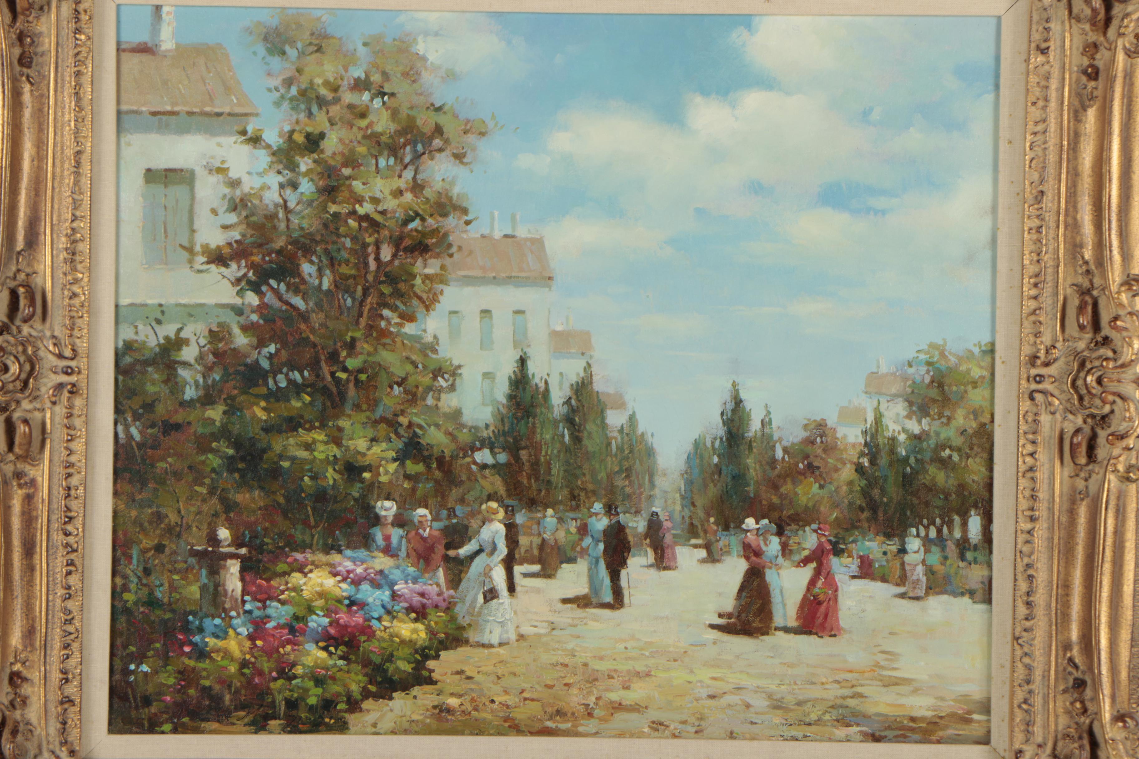 Oil Painting of a Sunday Stroll