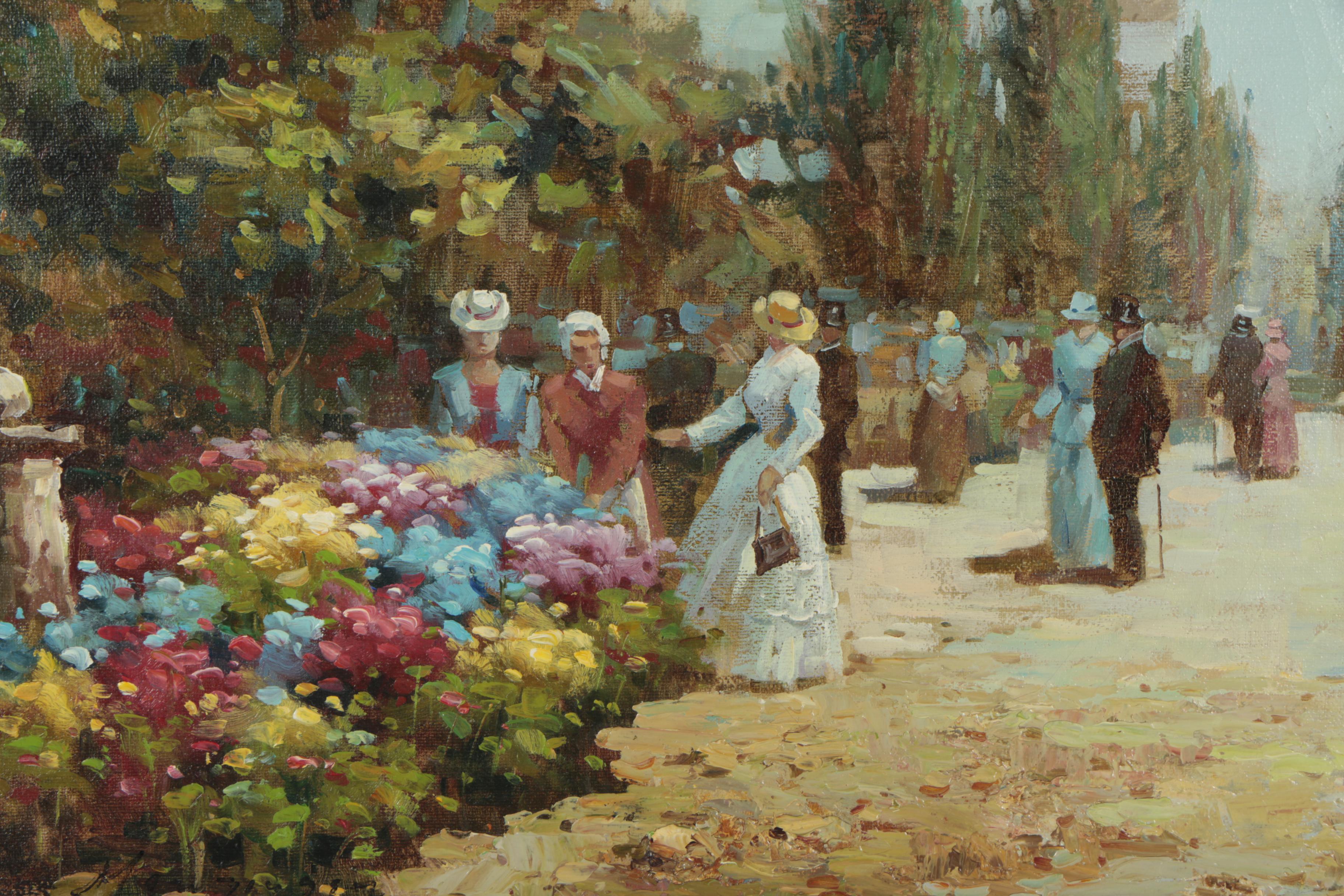 Oil Painting of a Sunday Stroll