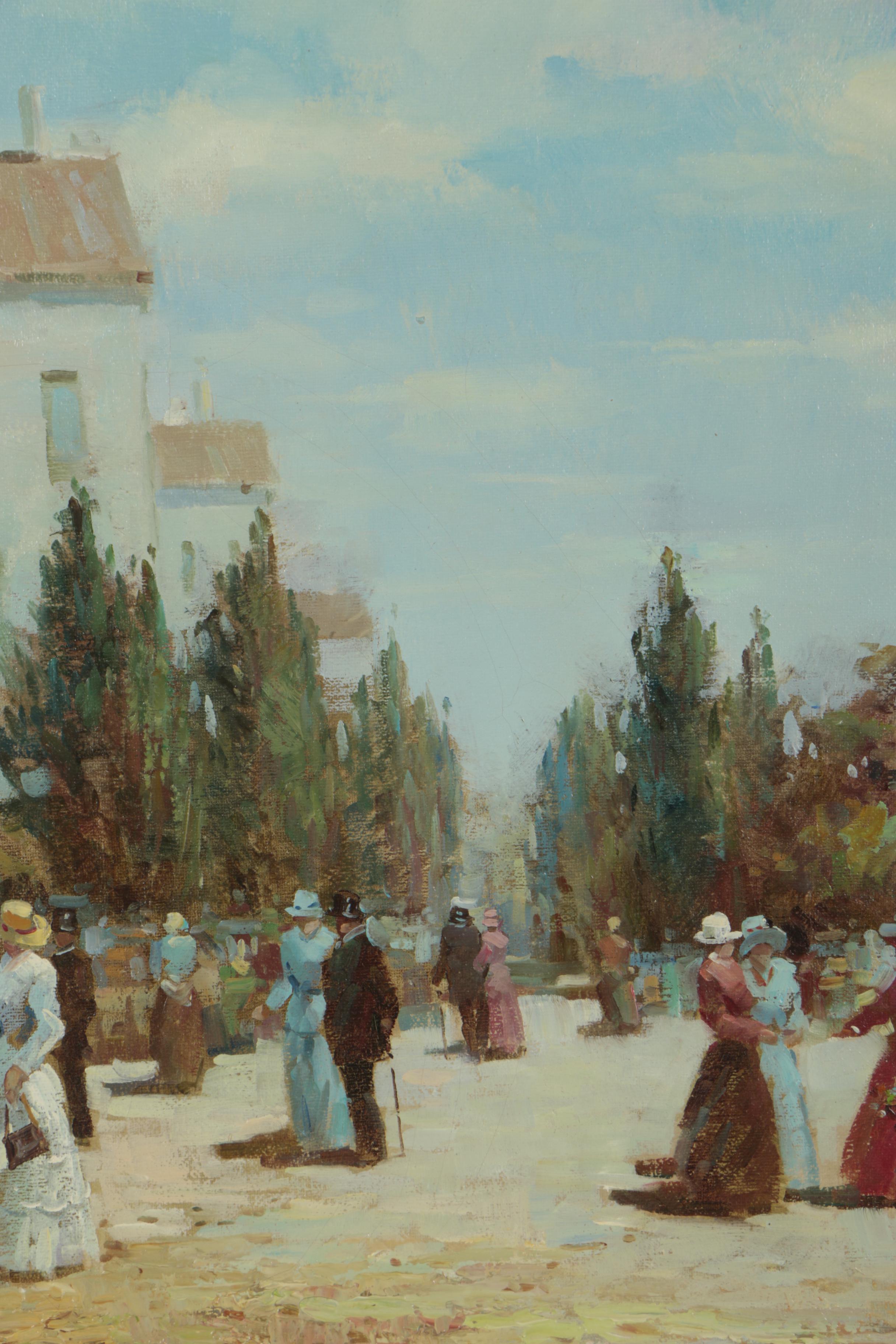 Oil Painting of a Sunday Stroll