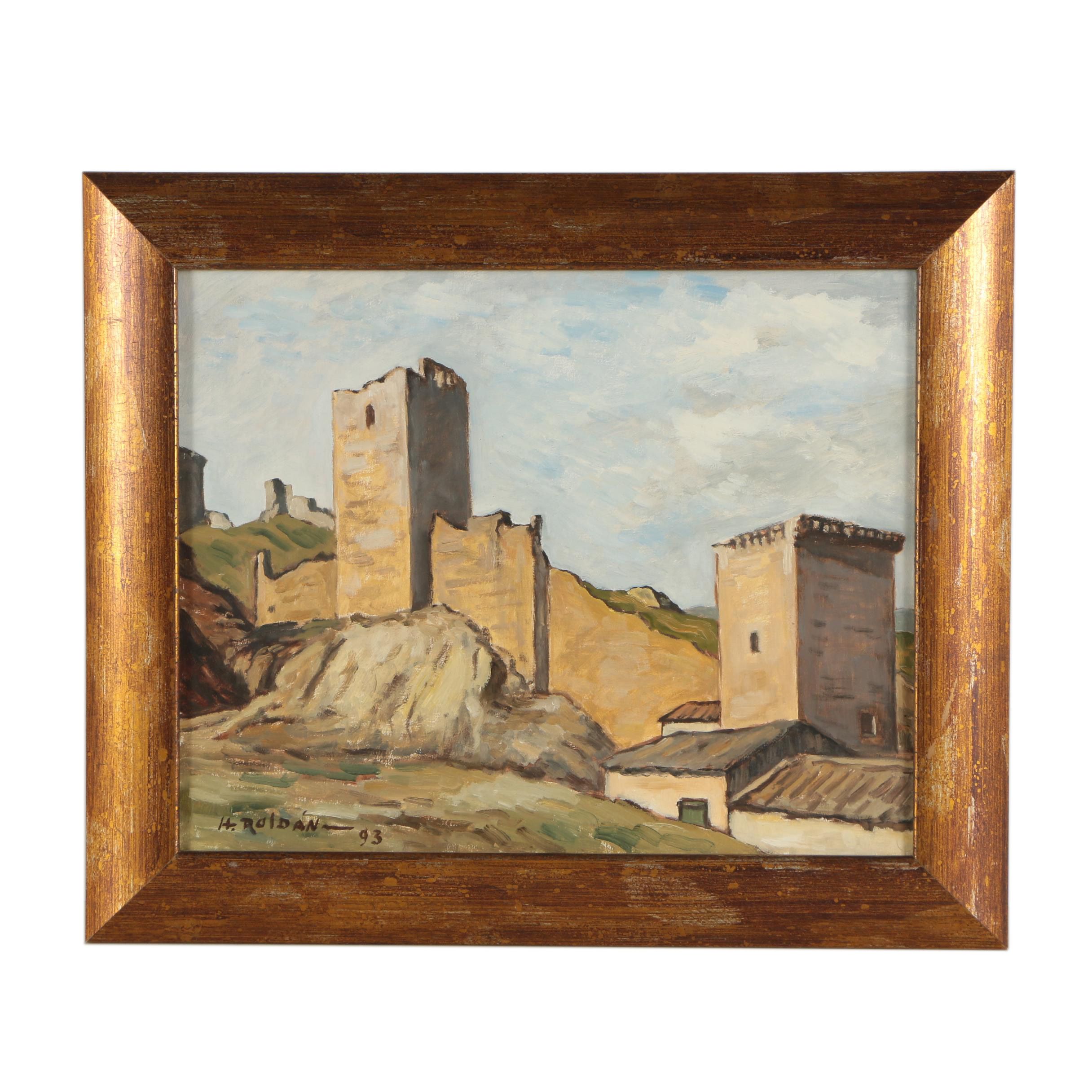 Horacio Roldan Mundell Oil Painting  "Castle Ruins"
