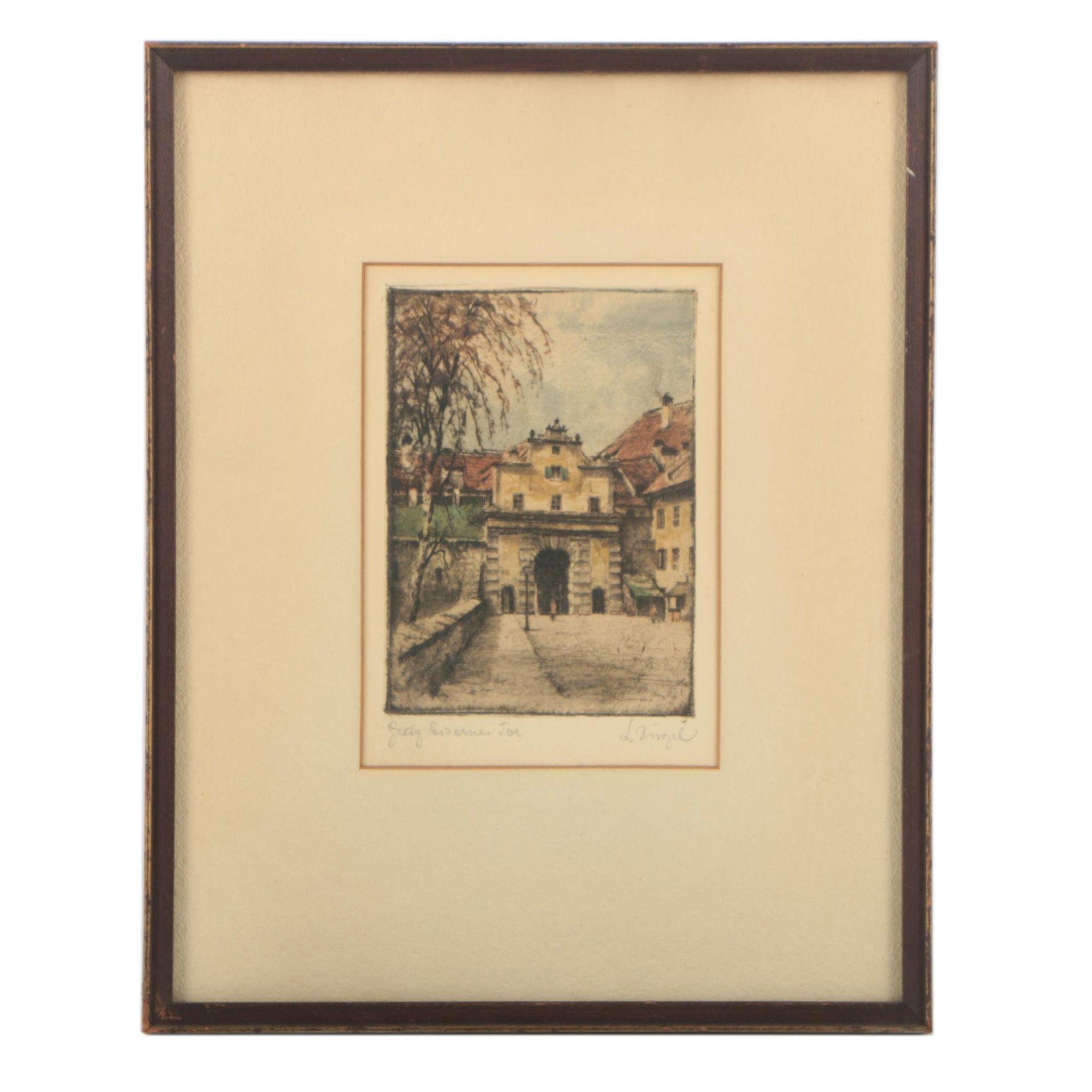 Color Etching of an European City